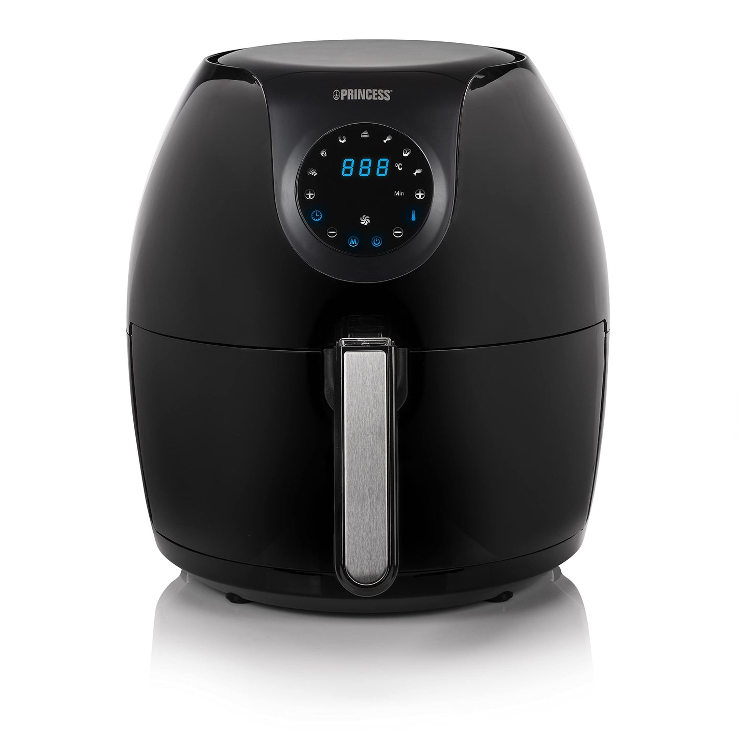 Princess Digital Hot Air Fryer - 6.5 L - with Removable Divider - 60 Percent Less Energy Consumption - Digital Touchscreen - 12 Programmes - Oil Free - Black - 182061
