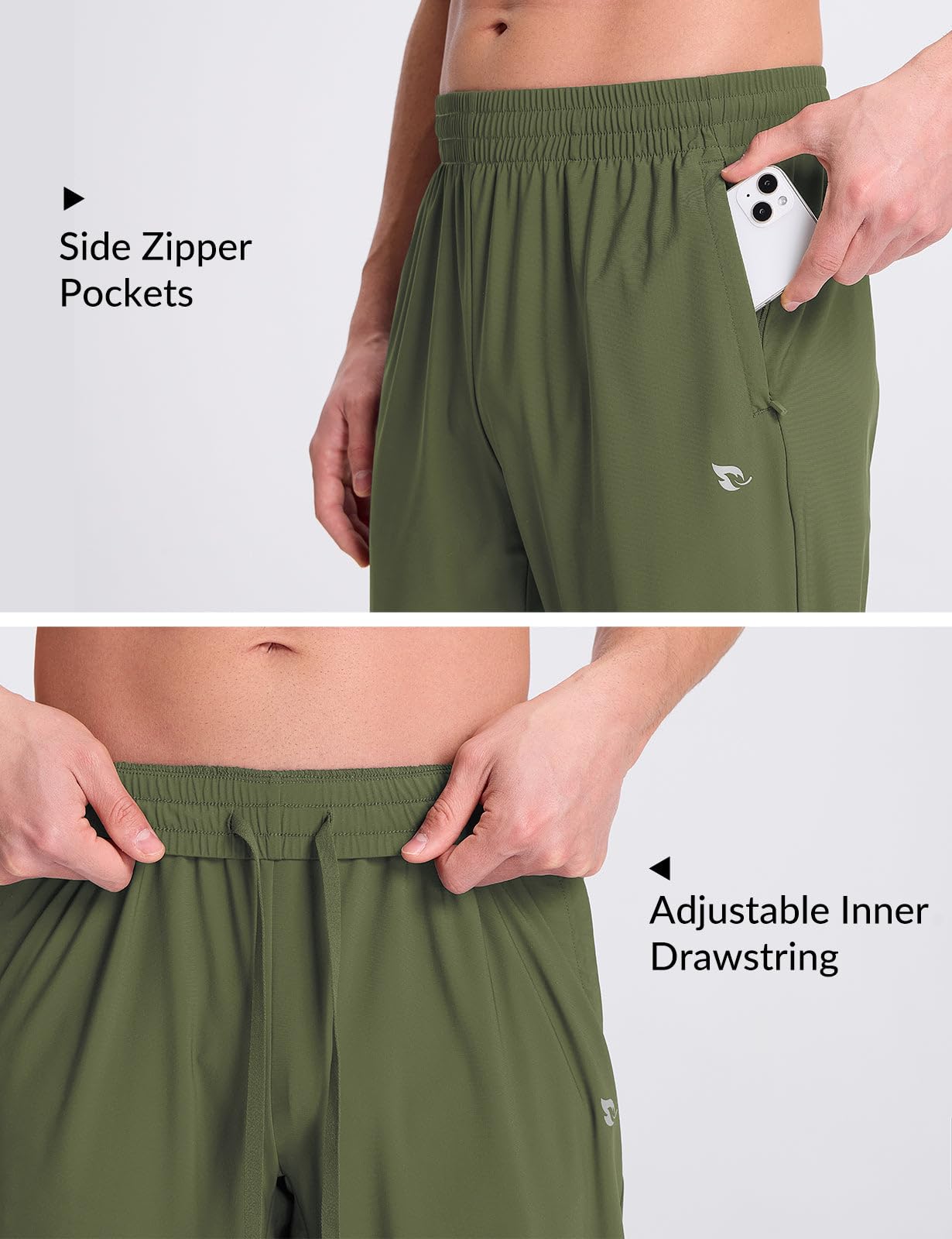 Baleaf Men’s Quick-Dry Joggers – Lightweight Nylon Running Pants