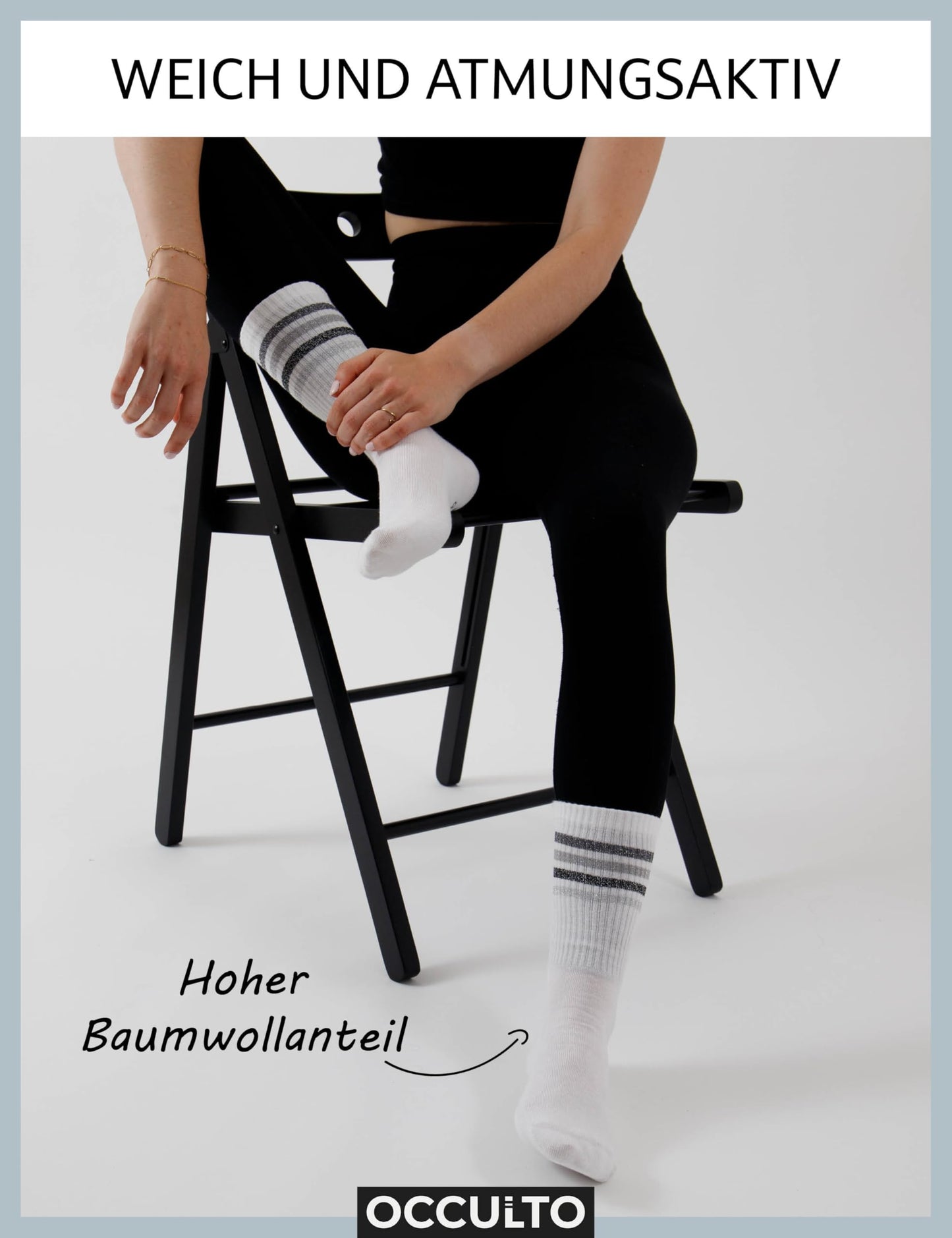 Occulto Women's Retro Tennis Socks – 6-Pack