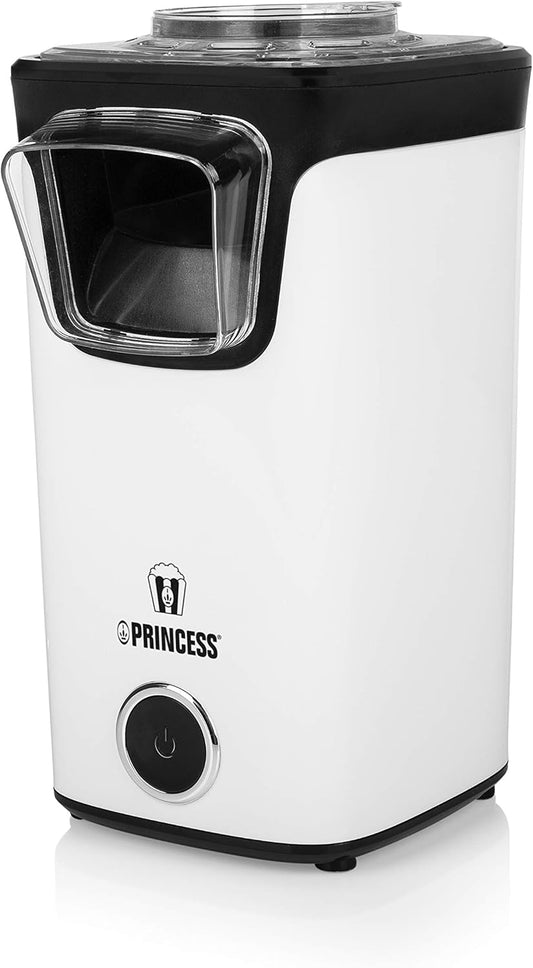Princess Heißluft Popcornmaschine - Popcorn ohne Öl und Fett, Messlöffel, transparenter Deckel, Nachfüllöffnung, 1100 Watt, 292986
