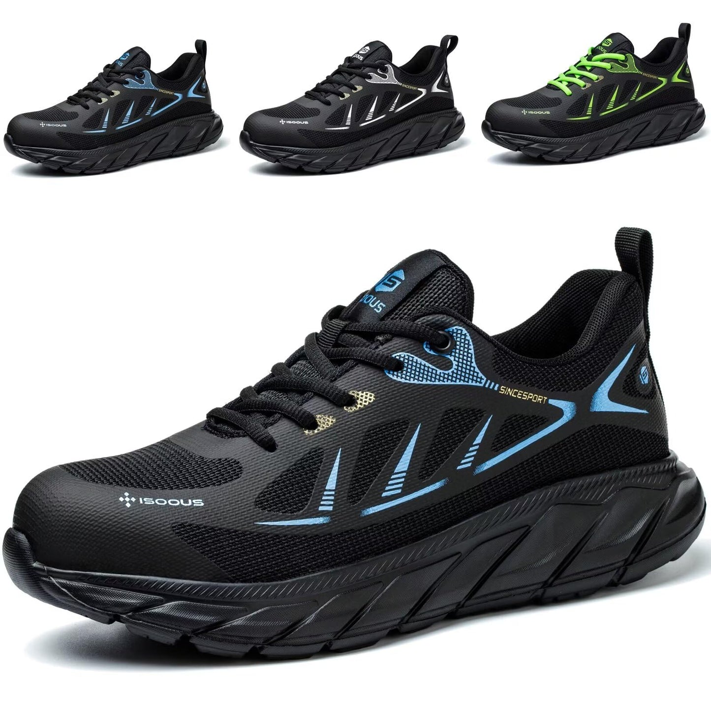 ISOOUS Safety Shoes – Lightweight Steel Toe Work Sneakers