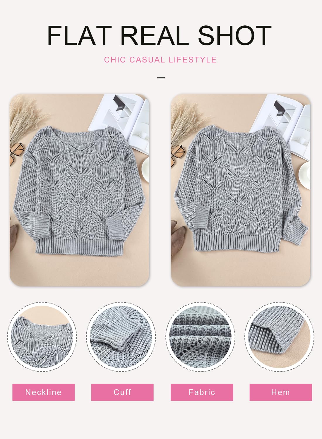 Dokotoo Women’s Knit Sweater – Elegant Crewneck Pullover