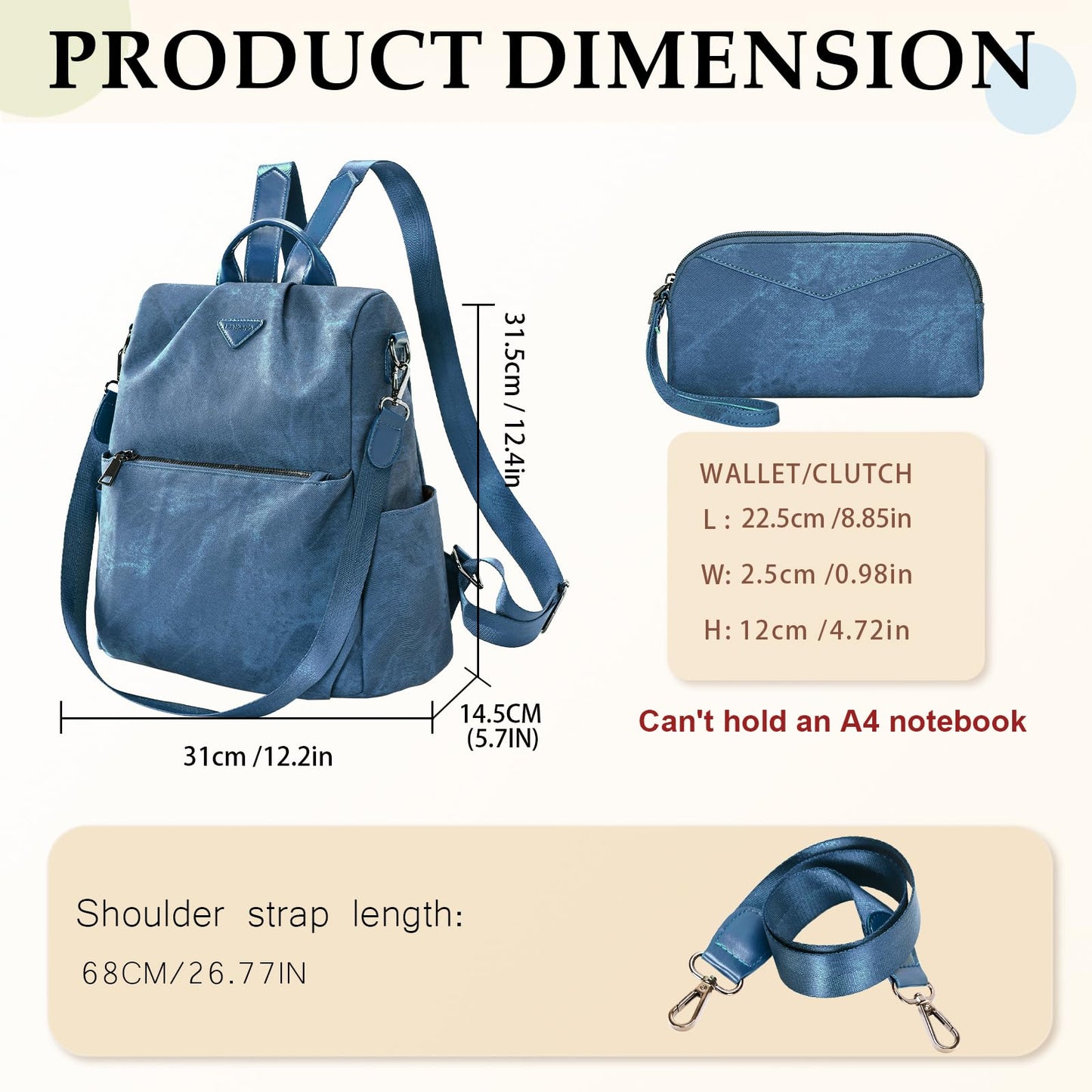 Small Vegan Leather Anti-Theft Backpack for Women