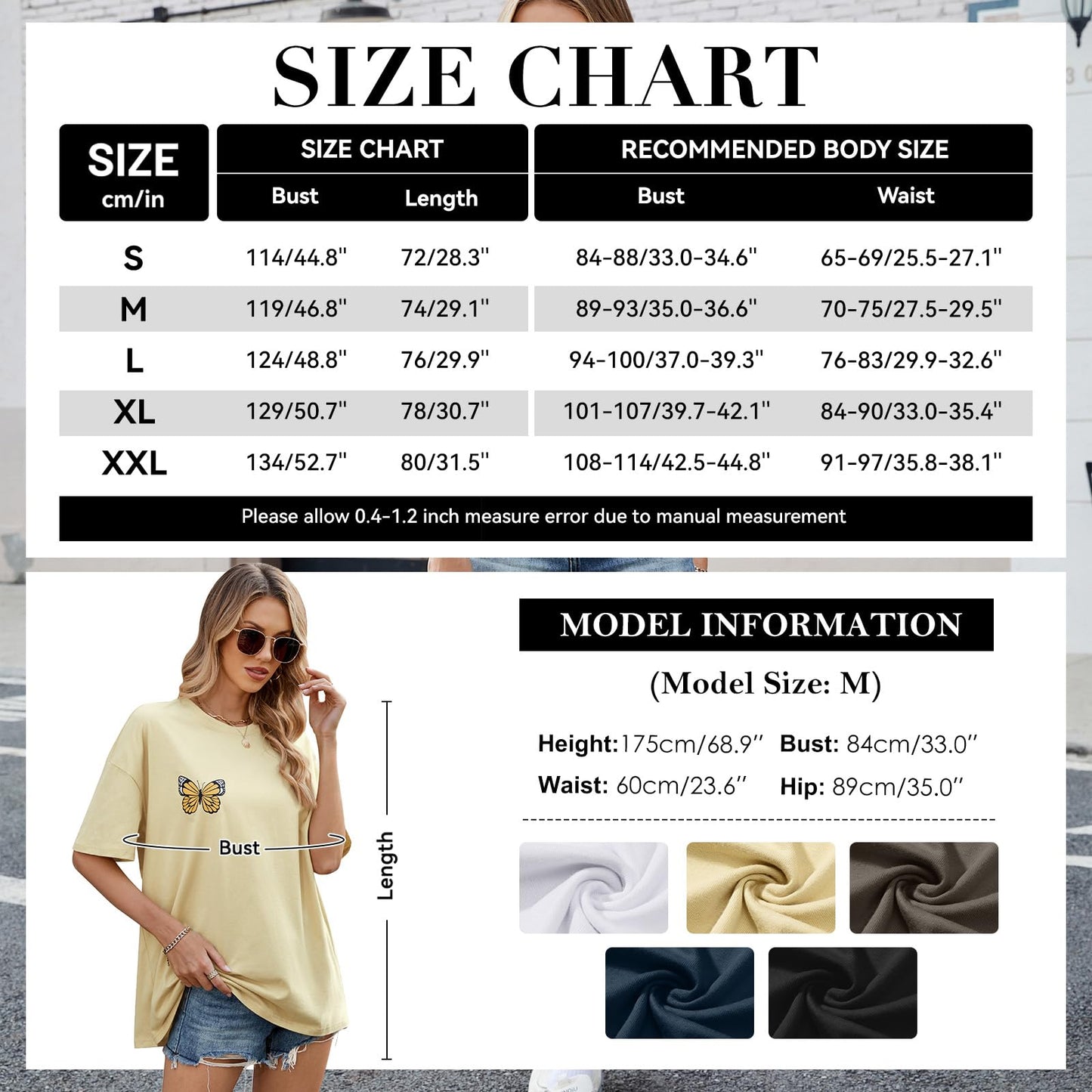 Women’s Oversized Butterfly Print T-Shirt