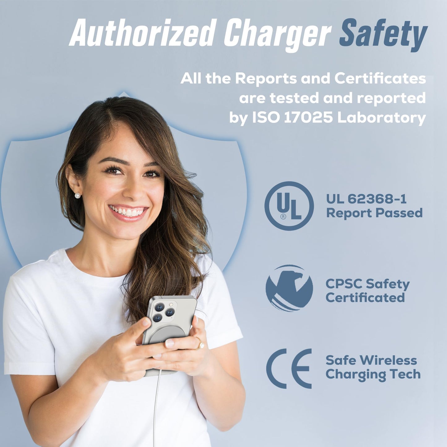 Magnetisches kabelloses Ladegerät, MagEase 15 W kabelloses Ladegerät mag~Safe, kompatibel mit iPhone 17/16/15/14/13/12-Serie und AirPods 3/2/Pro,2-Stück (Weiß)