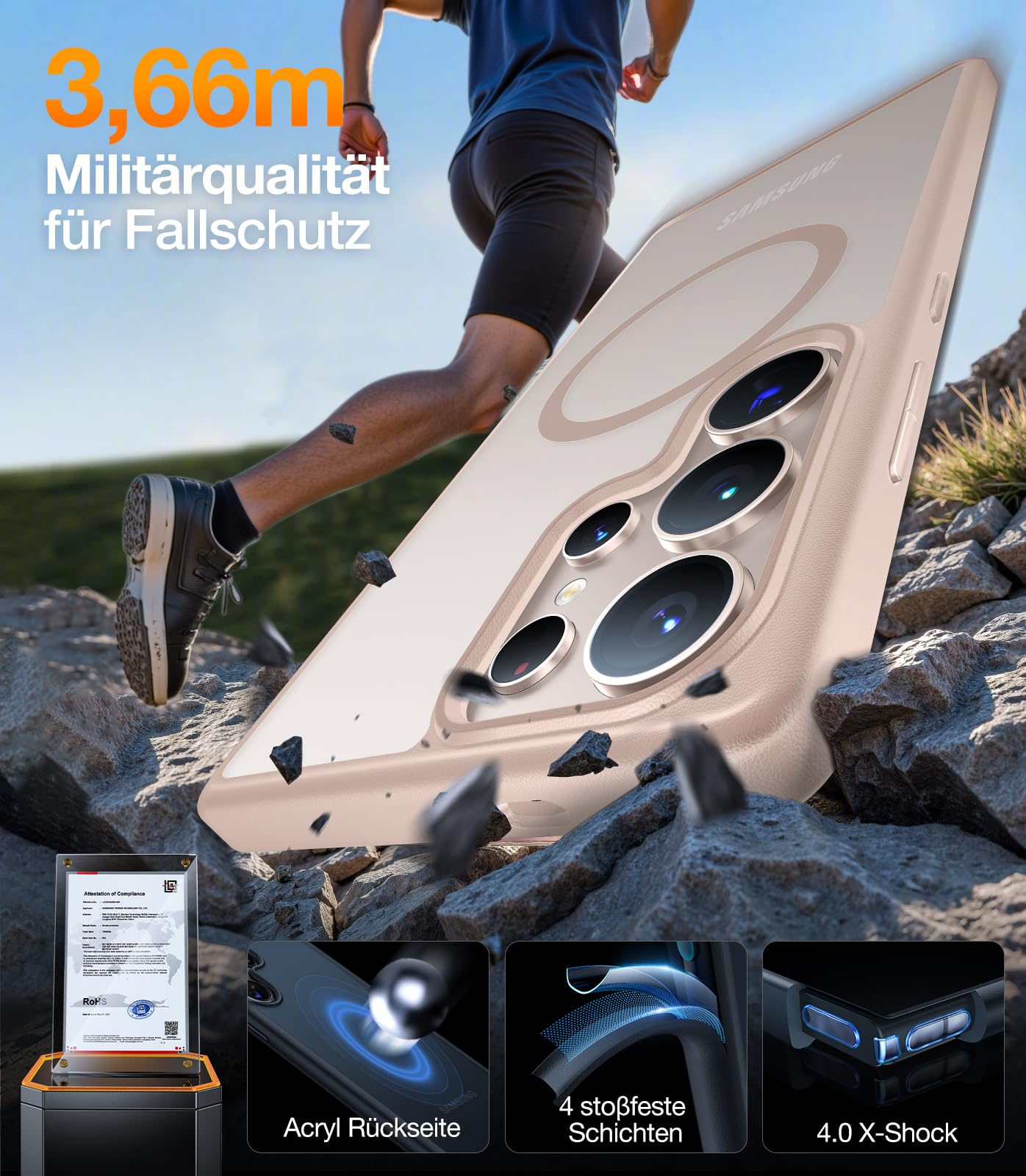 TORRAS For Samsung Galaxy S25 Ultra Case for MagSafe No.1 Protective Power and Magnetic Force S25 Ultra Case Military Level Shockproof Scratch-Resistant with Airbags Hard Case Protective Case Guardian 