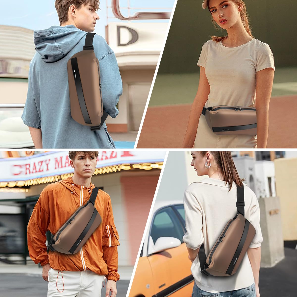 REETEE Waterproof Waist Bag – Multifunctional Sling Bag for Men & Women