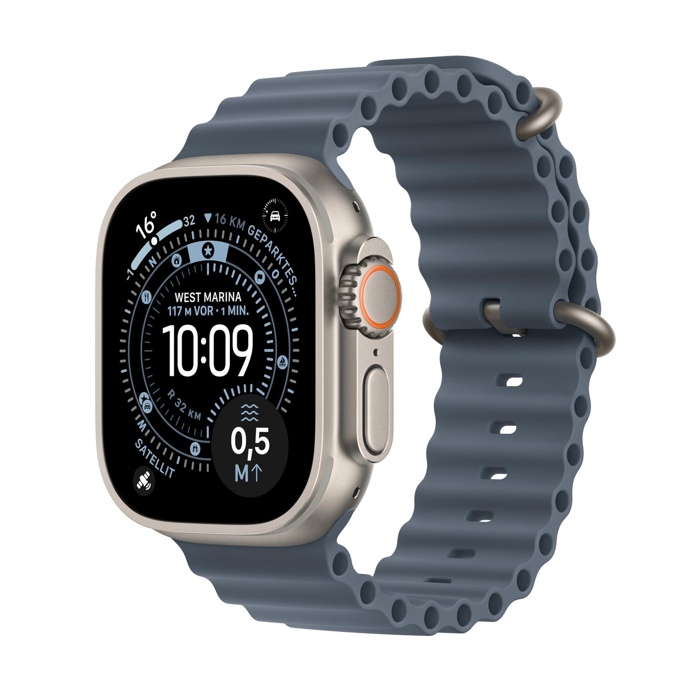 Apple Watch Ultra 3 GPS + Cellular 49 mm Premium Smartwatch for Running Training and Combination Sports with Robust Titanium Case in Black and Alpine Loop in Black (Medium) 