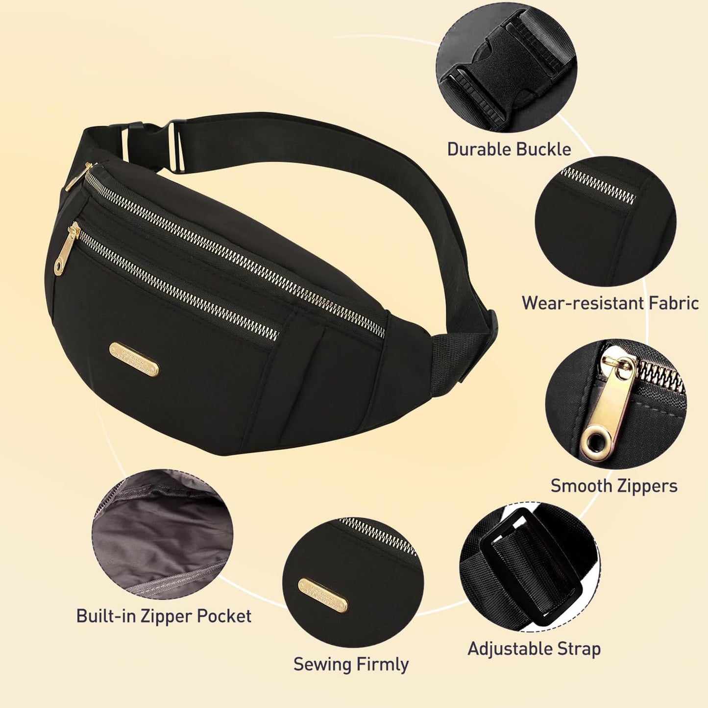 Stylish Waist Bag for Men & Women – Adjustable Hip Bag