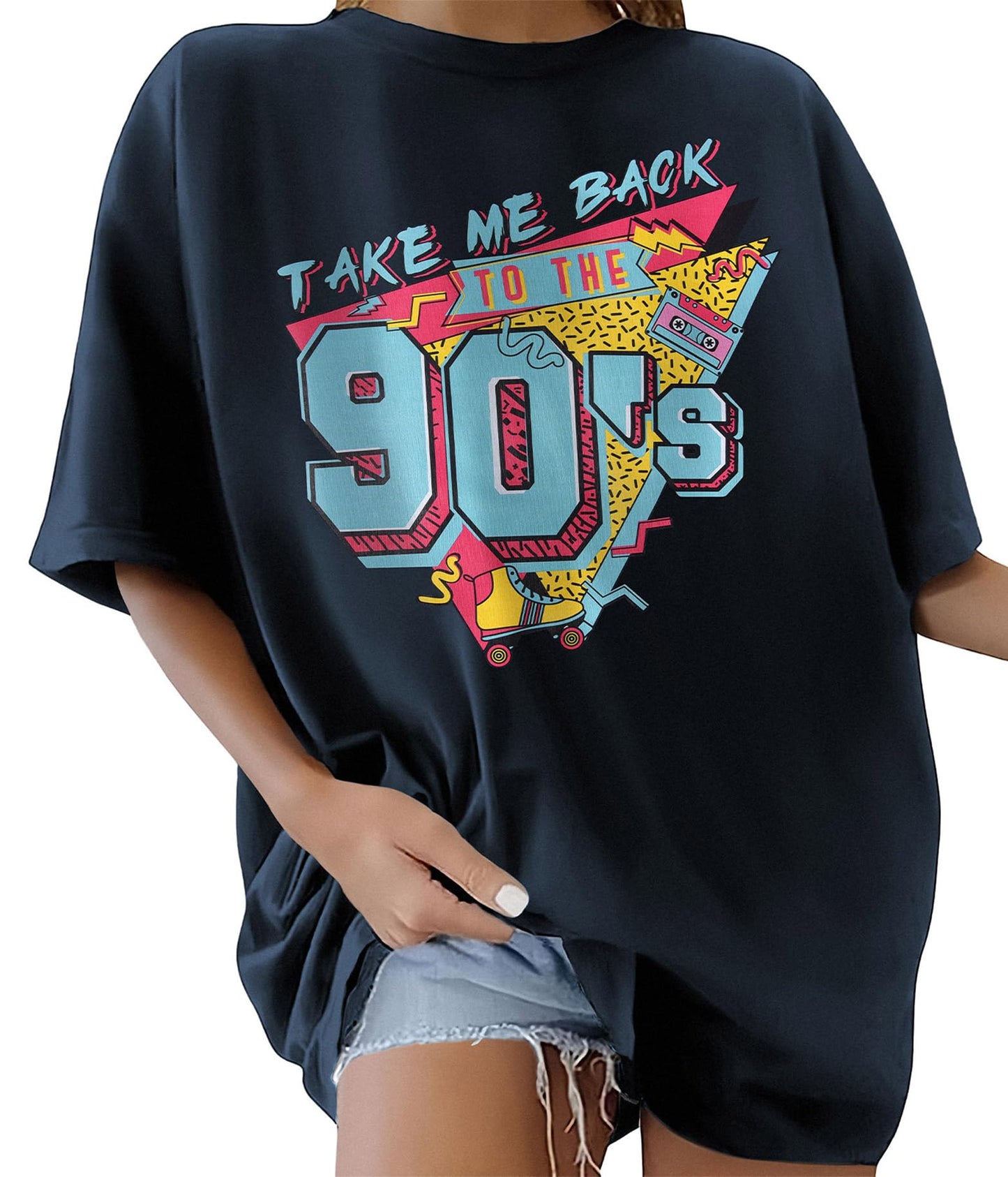 Women’s Oversized Cotton T-Shirt – Round Neck Short Sleeve