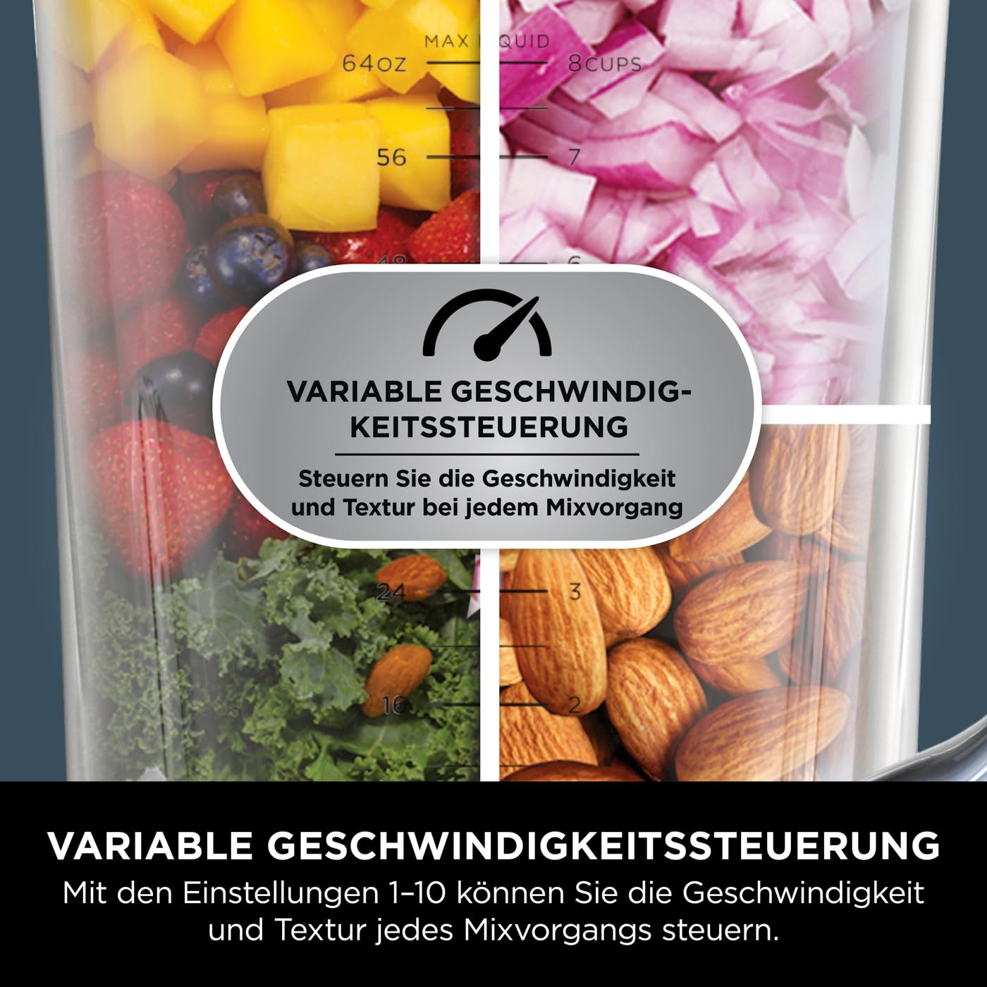 Ninja 2-in-1 Detect Power Mixer Pro & Single Serve, 1200W Mixer mit Krug, & Single Serve Tasse, Smoothies mixen, Gemüse hacken & Frozen Drinks mixen, Kupfer/Schwarz