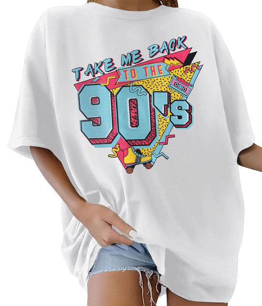 Women’s Oversized Cotton T-Shirt – Round Neck Short Sleeve