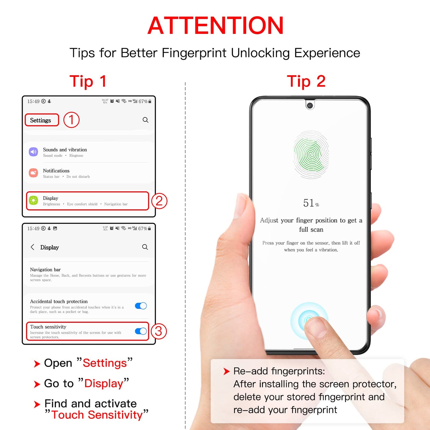 JETech Screen Protector for Samsung Galaxy S25 FE with Camera Protection, 9H Tempered Glass Screen Protector with Easy Installation Tool, Fingerprint ID Compatible, HD Clear, Pack of 2 Each