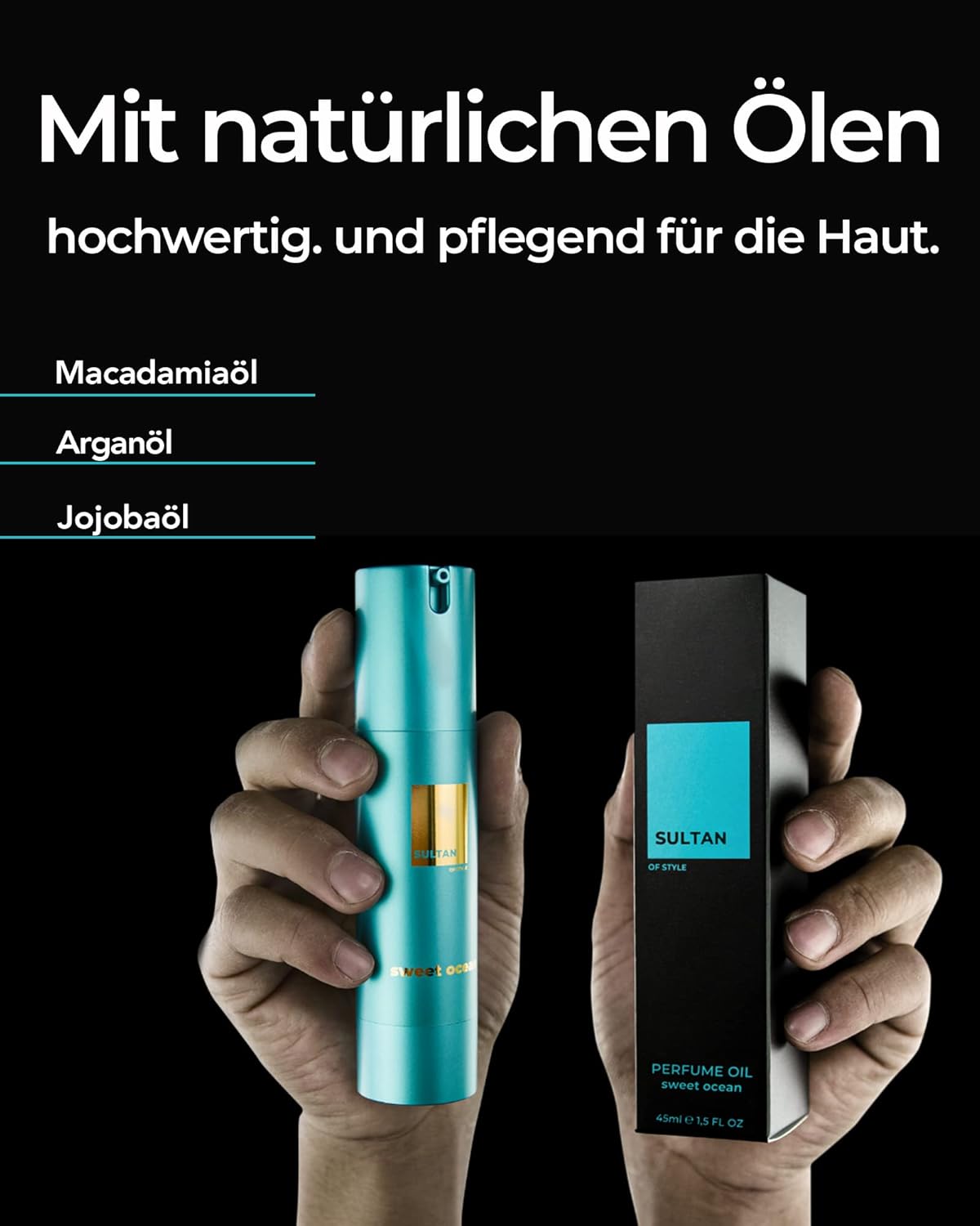 Sultan of Style Sweet Ocean Parfum Oil Herren | Frischer & Süßlicher Duft | 100% Alkoholfrei | Pflegende Ätherische Öle | Geschenke für Männe