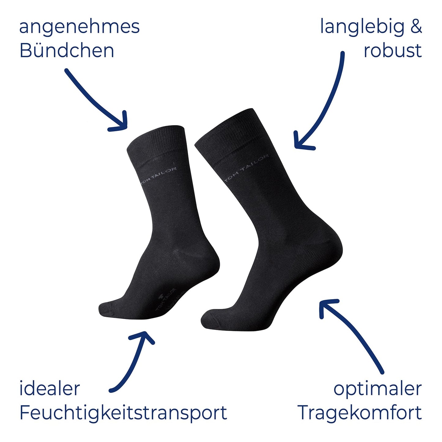 TOM TAILOR Men’s Socks – 7 Pairs in Striped Everyday Cotton Box
