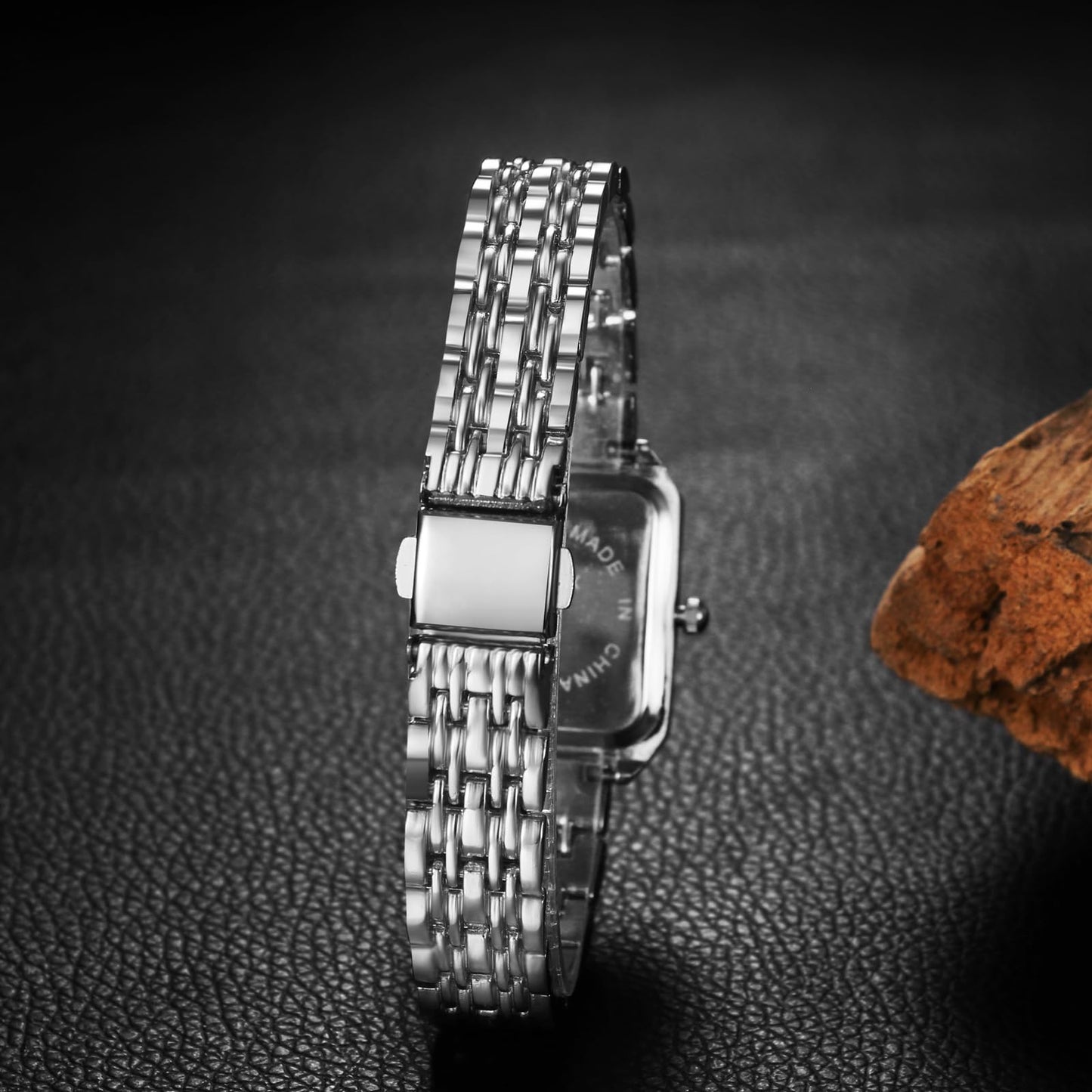 Silverora Armbanduhren Damen Eckige Damenuhren: Rechteckige Analoge Quarzuhren Abnehmbare Uhren mit Balkenskala Geschenke für Frauen Mädchen