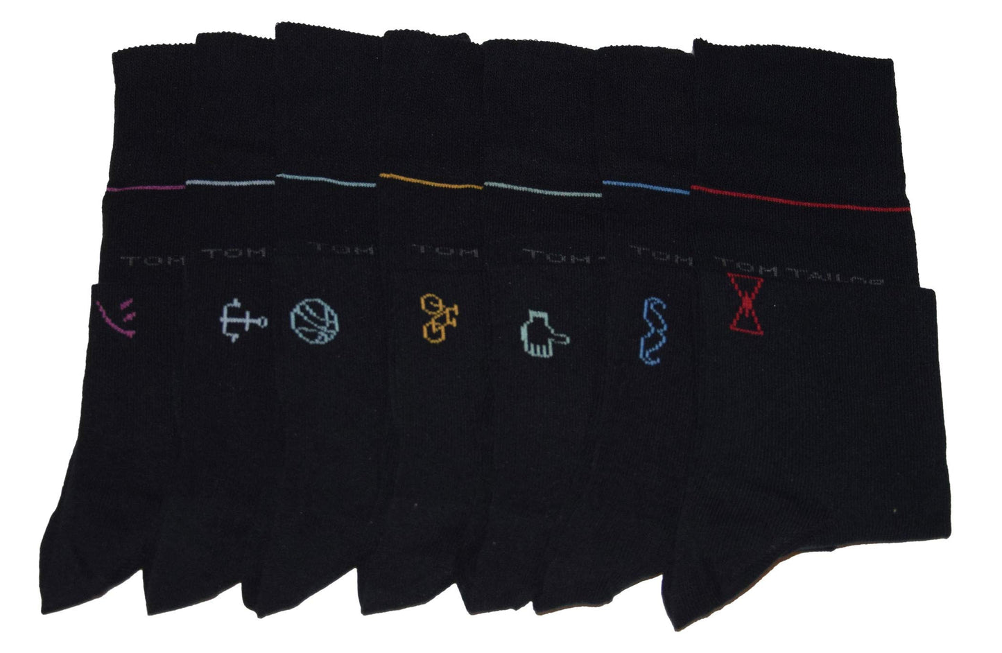 TOM TAILOR Men’s Socks – 7 Pairs in Striped Everyday Cotton Box