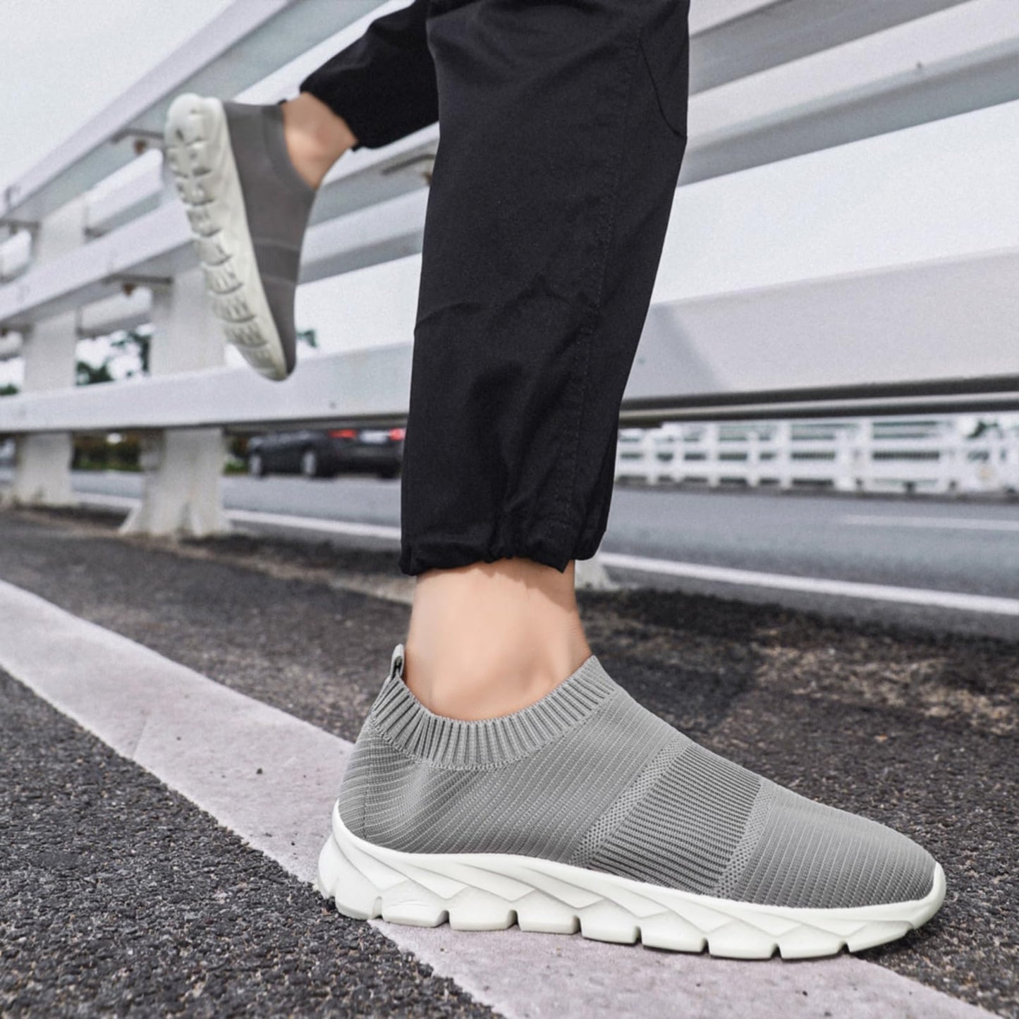 Men’s Slip-On Running Shoes – Lightweight Breathable Athletic Sneakers