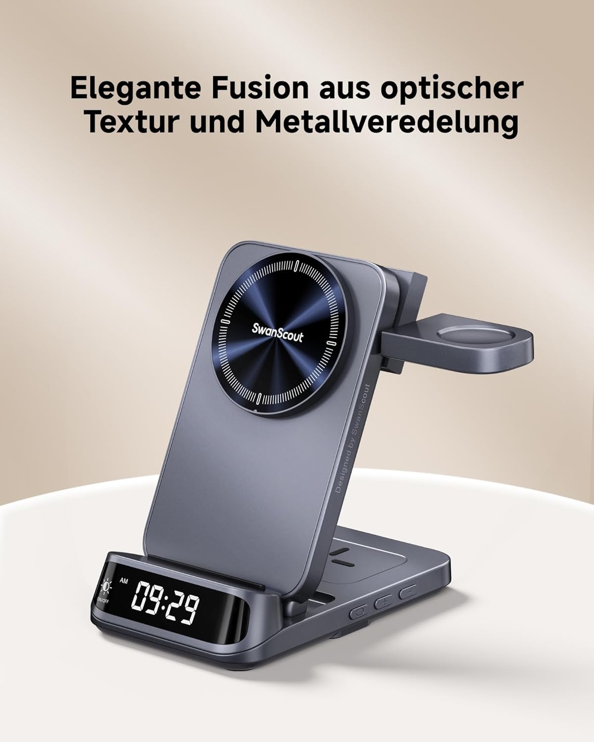 SwanScout Magnetic Charging Station for Samsung, 3 in 1 Wireless Charger for Galaxy S25 Ultra/S24/Z Flip 7/Z Fold 7, Charger for Samsung Watch 8 Classic/8/Ultra/7, for Galaxy Buds 3, SwanScout 708SM