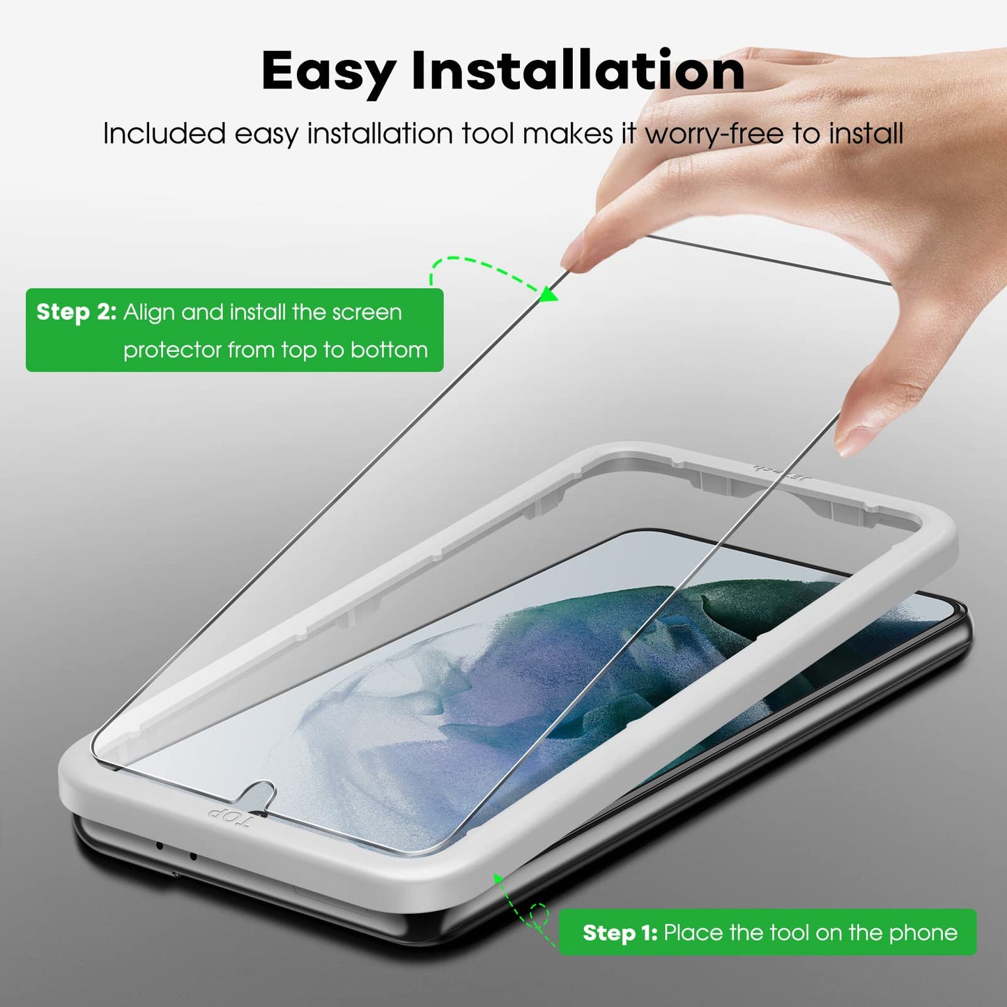 JETech Screen Protector for Samsung Galaxy S25 FE with Camera Protection, 9H Tempered Glass Screen Protector with Easy Installation Tool, Fingerprint ID Compatible, HD Clear, Pack of 2 Each