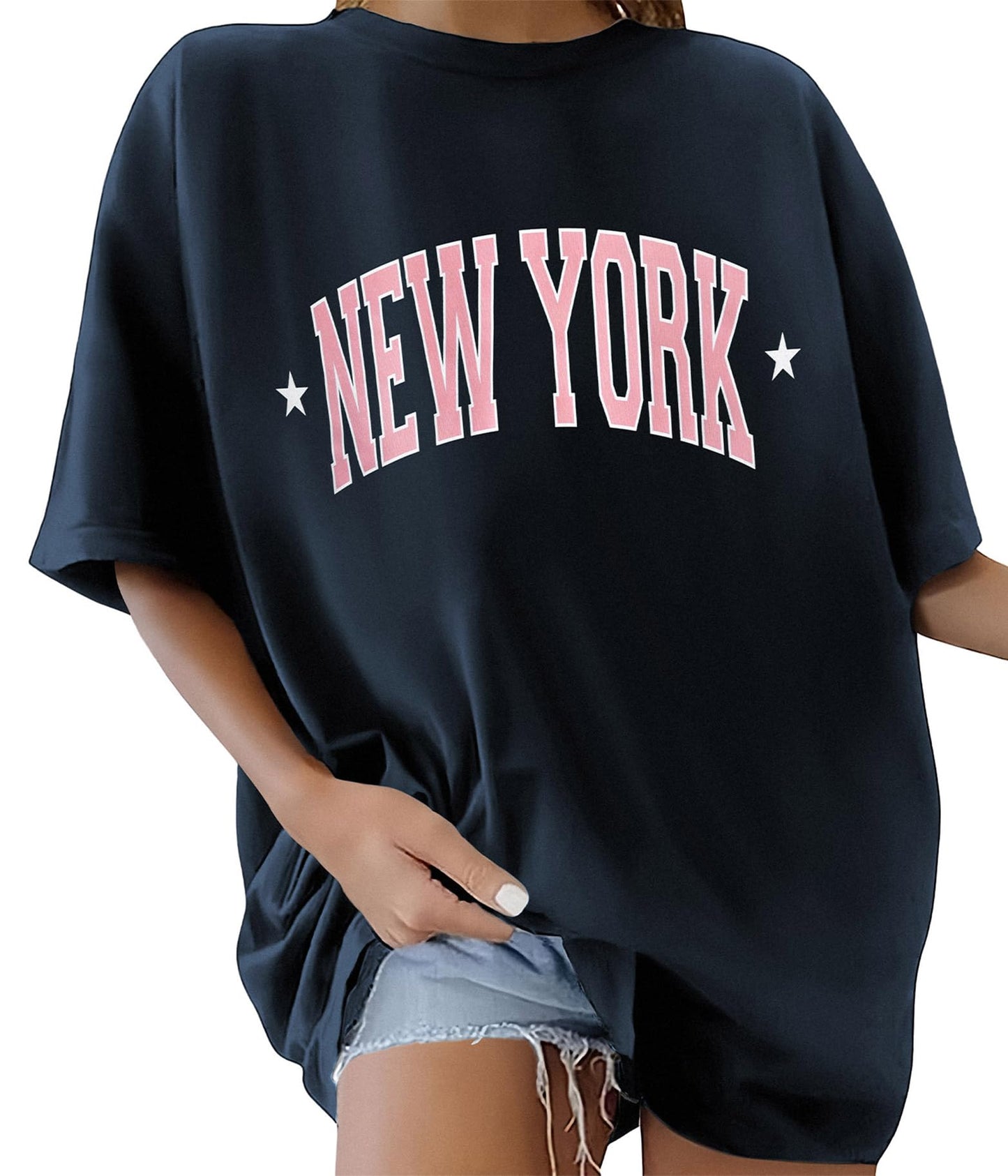 Women’s Oversized Cotton T-Shirt – Round Neck Short Sleeve
