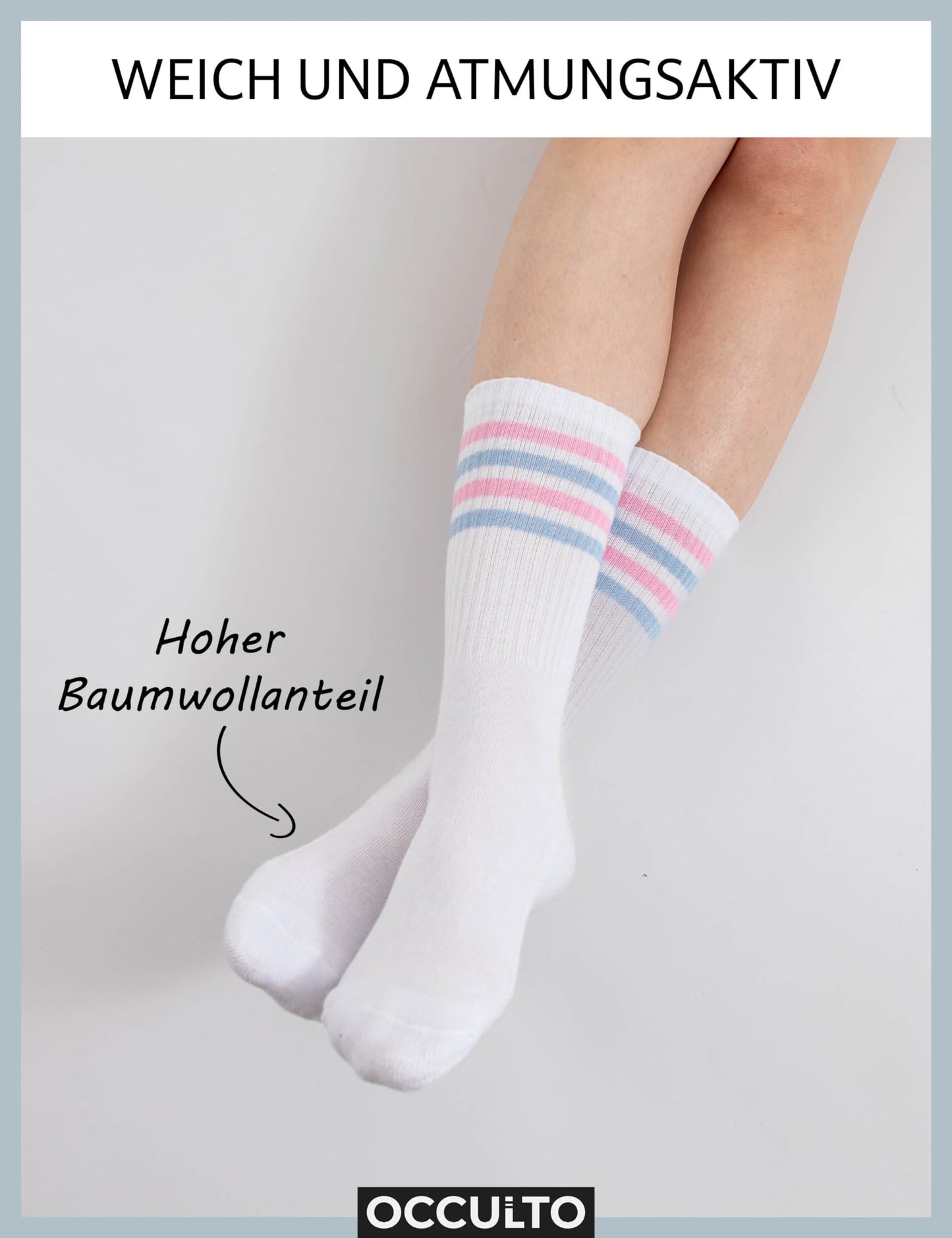 Occulto Women's Retro Tennis Socks – 6-Pack