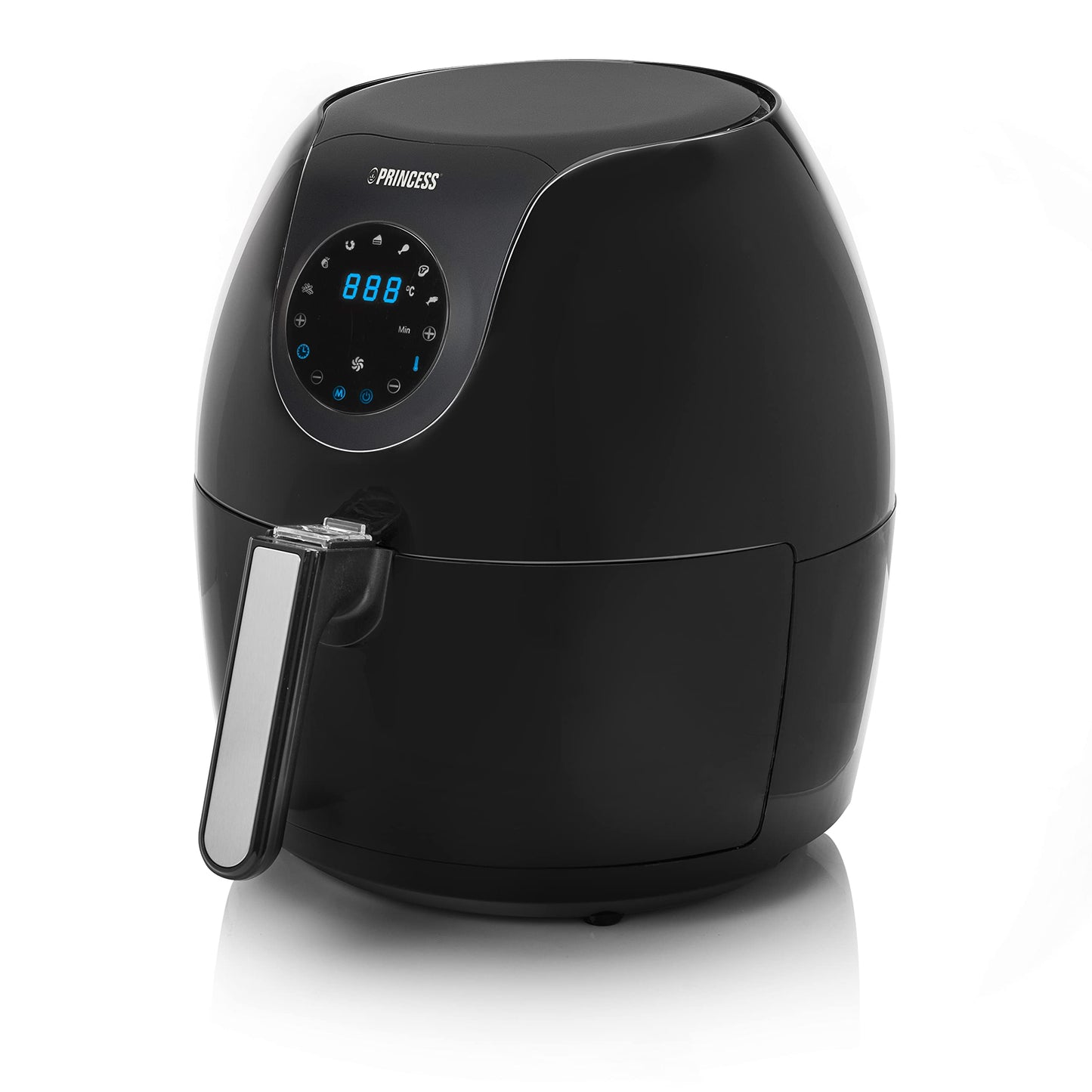 Princess Digital Hot Air Fryer - 6.5 L - with Removable Divider - 60 Percent Less Energy Consumption - Digital Touchscreen - 12 Programmes - Oil Free - Black - 182061