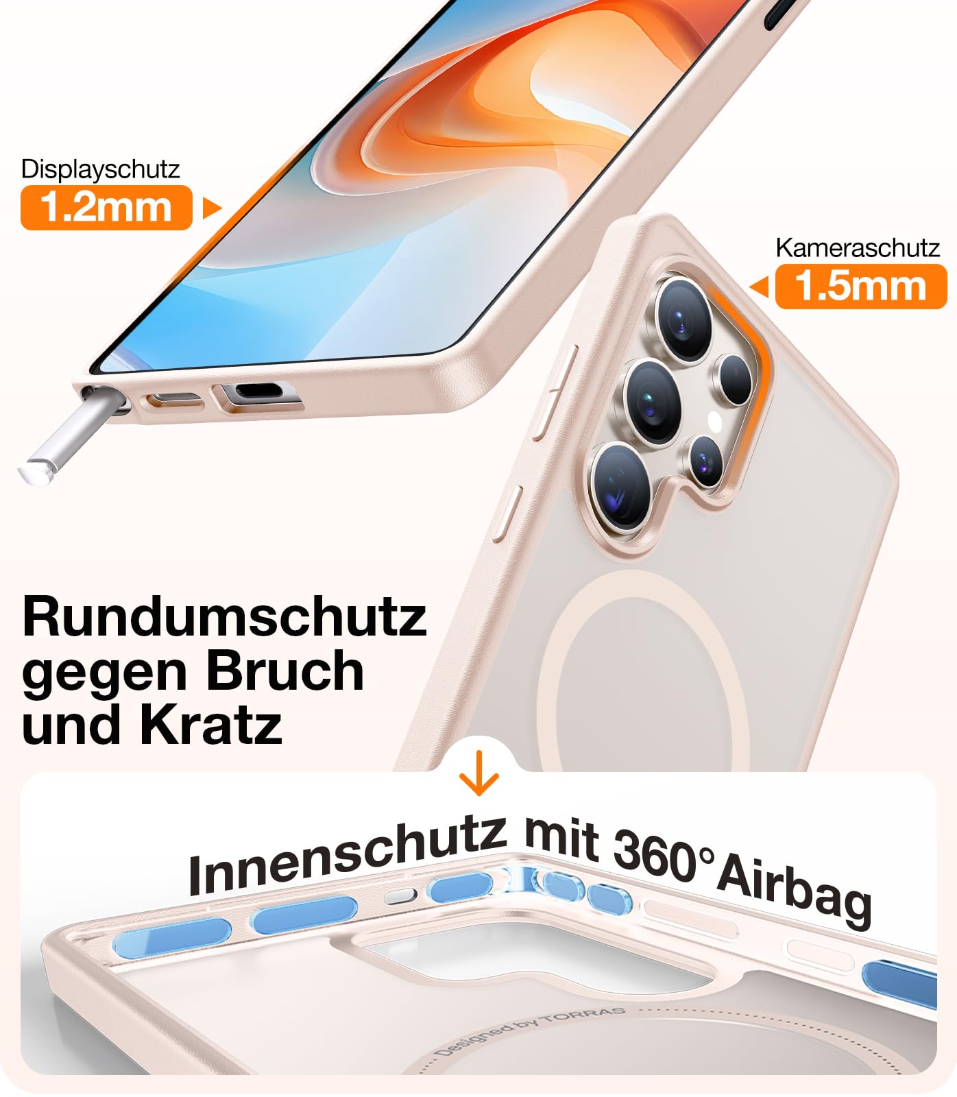 TORRAS For Samsung Galaxy S25 Ultra Case for MagSafe No.1 Protective Power and Magnetic Force S25 Ultra Case Military Level Shockproof Scratch-Resistant with Airbags Hard Case Protective Case Guardian 