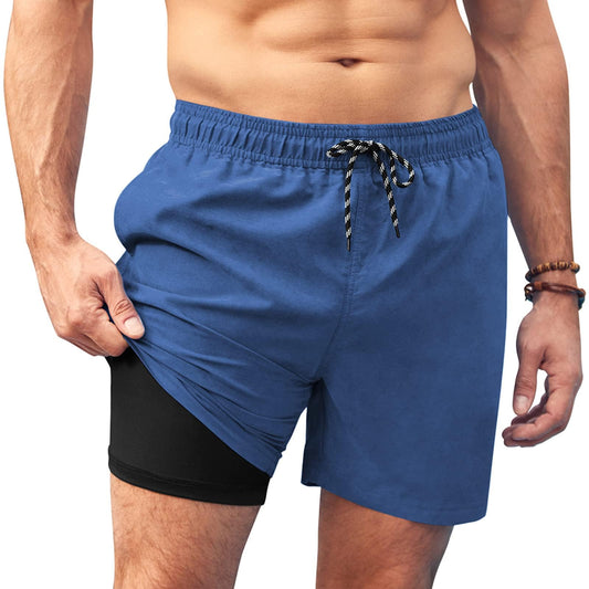 AI'MAGE Men’s 2-in-1 Swim Shorts with Compression Liner