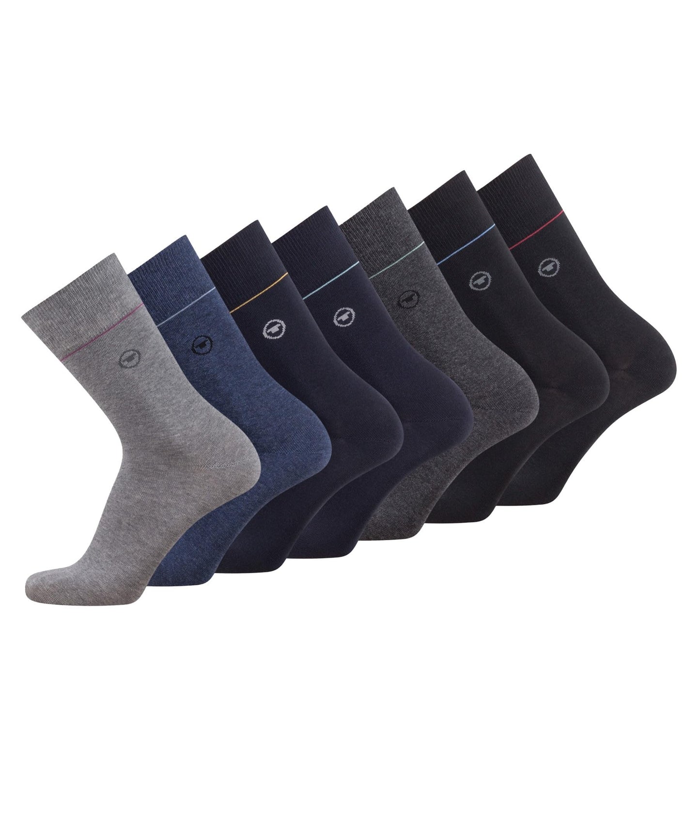 TOM TAILOR Men’s Socks – 7 Pairs in Striped Everyday Cotton Box
