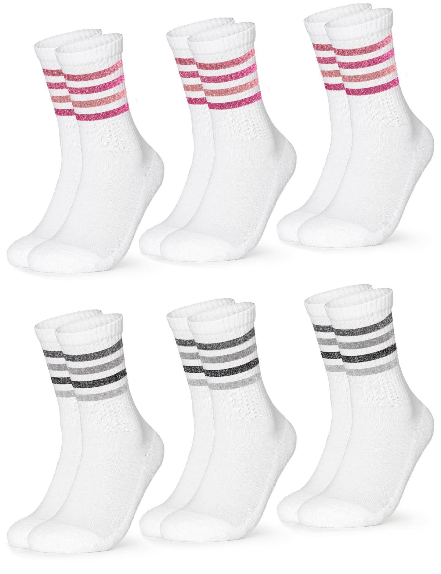 Occulto Women's Retro Tennis Socks – 6-Pack