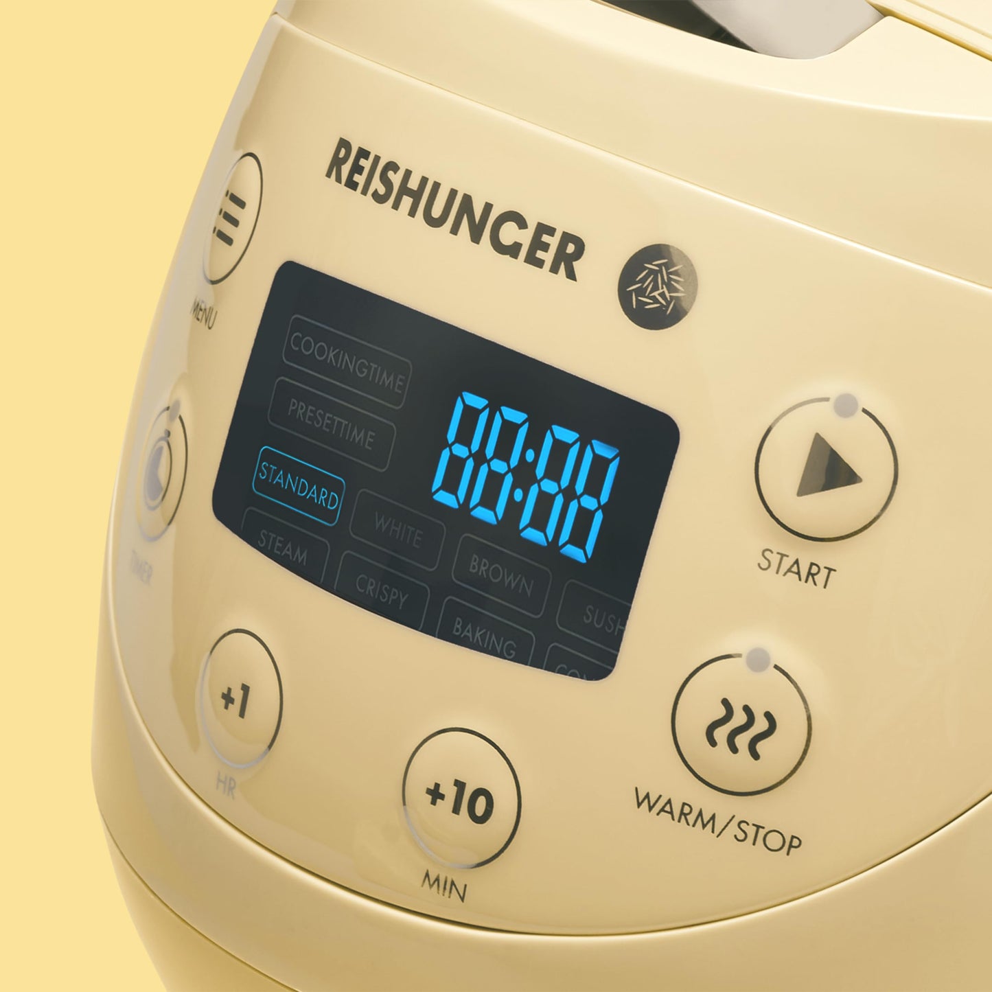 REISHUNGER Digitaler Reiskocher klein, schwarz | 0,6 L bis 3 Personen | Warmhaltefunktion, Timer & Premium Topf | Kleiner Multikocher & Dampfgarer, 8 Programme, 7-Phasen-Technologie