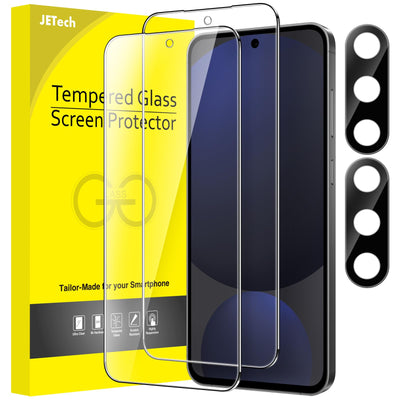 JETech Screen Protector for Samsung Galaxy S25 FE with Camera Protection, 9H Tempered Glass Screen Protector with Easy Installation Tool, Fingerprint ID Compatible, HD Clear, Pack of 2 Each