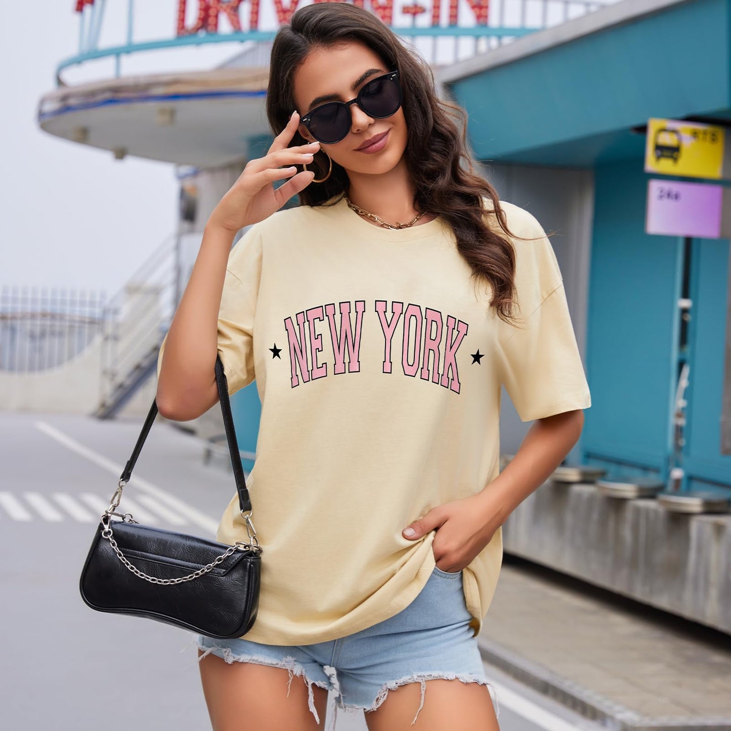 Women’s Oversized Cotton T-Shirt – Round Neck Short Sleeve