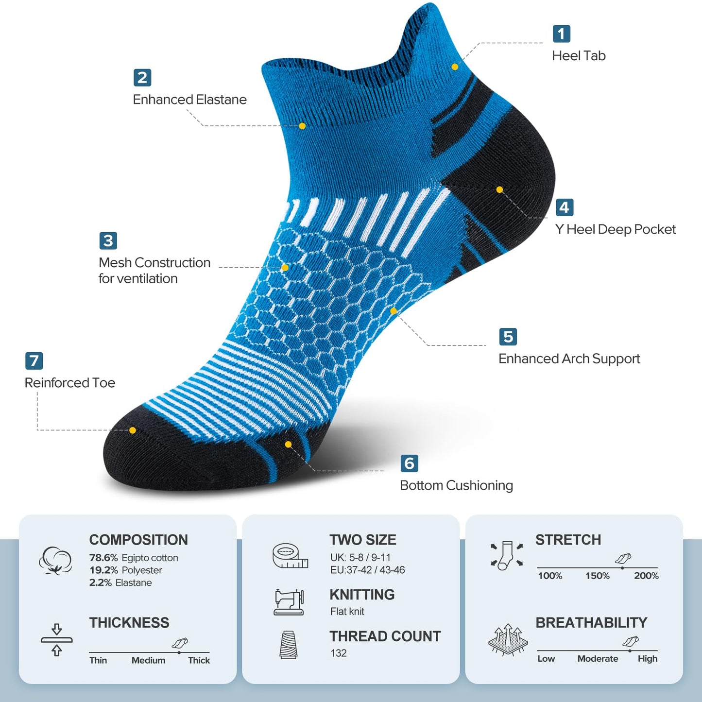 Niofind Men's Sneaker Sports Socks