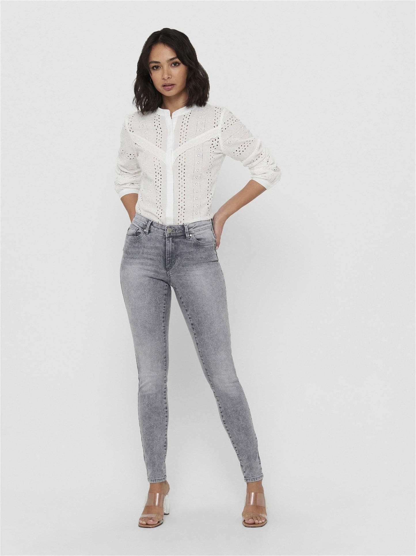 ONLY Women’s ONLWAUW Mid-Rise Skinny Fit Jeans