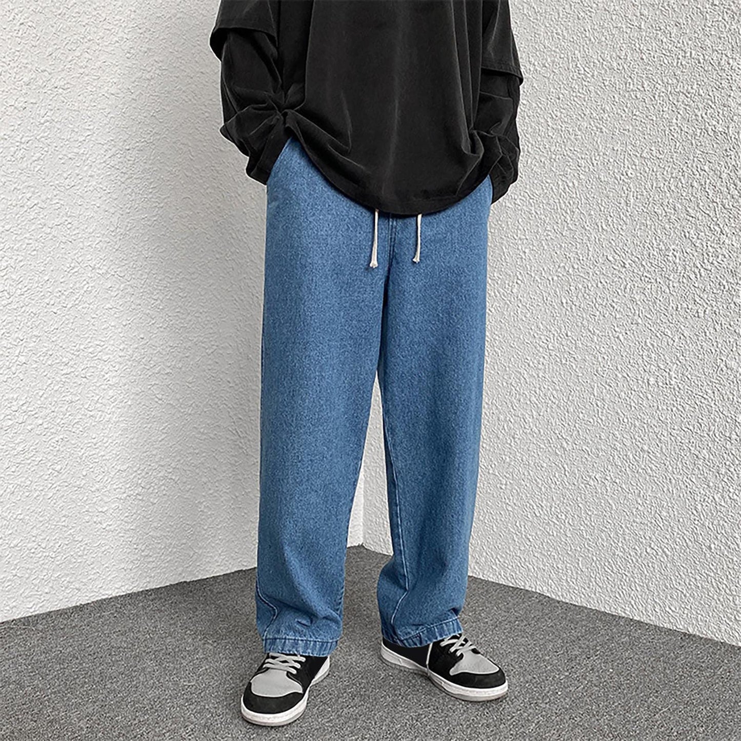 Men’s Baggy Y2K Vintage Jeans – Loose Fit Skateboard Streetwear Denim Pants