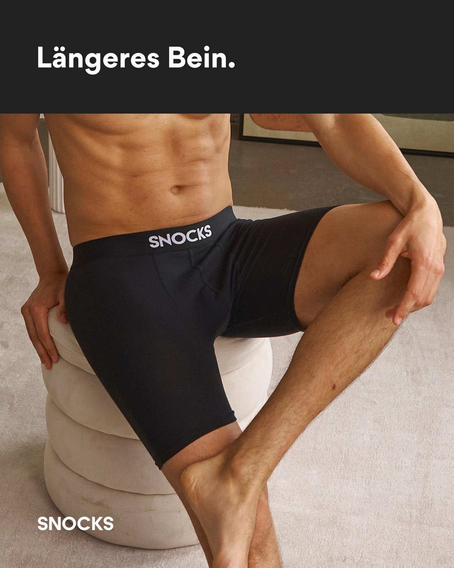 Snocks Long Boxer Shorts for Men, Organic Cotton (6-Pack)