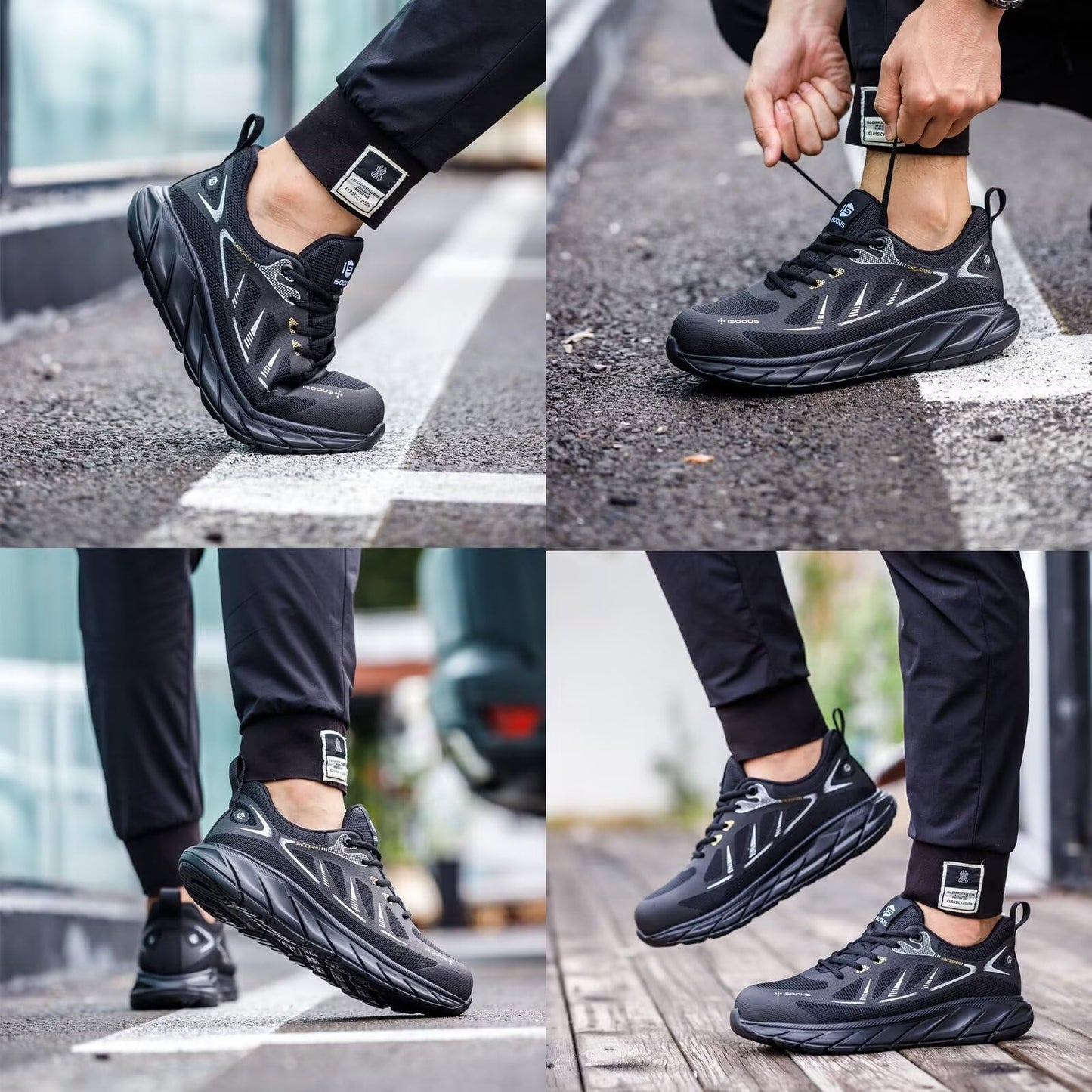 ISOOUS Safety Shoes – Lightweight Steel Toe Work Sneakers