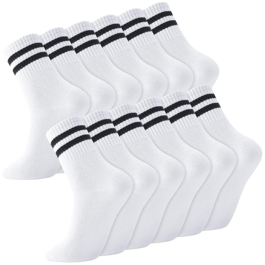 Taonganui Men’s Tennis Socks – 6-Pack Striped Cotton Sports Socks