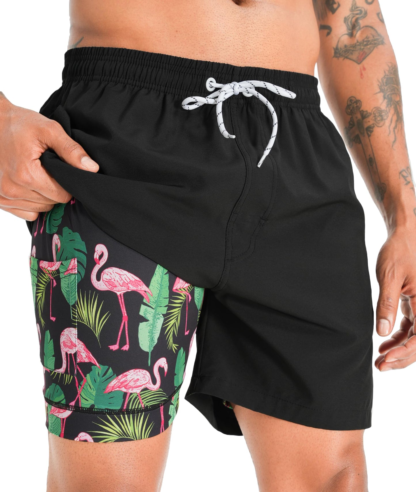 APTRO Men’s 2-in-1 Swim Shorts – Quick-Dry Board Shorts