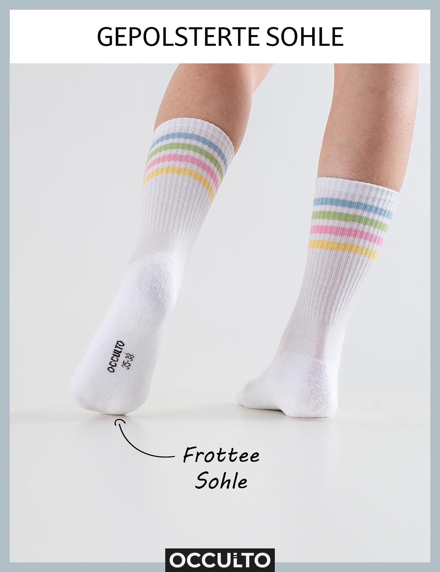 Occulto Women's Retro Tennis Socks – 6-Pack