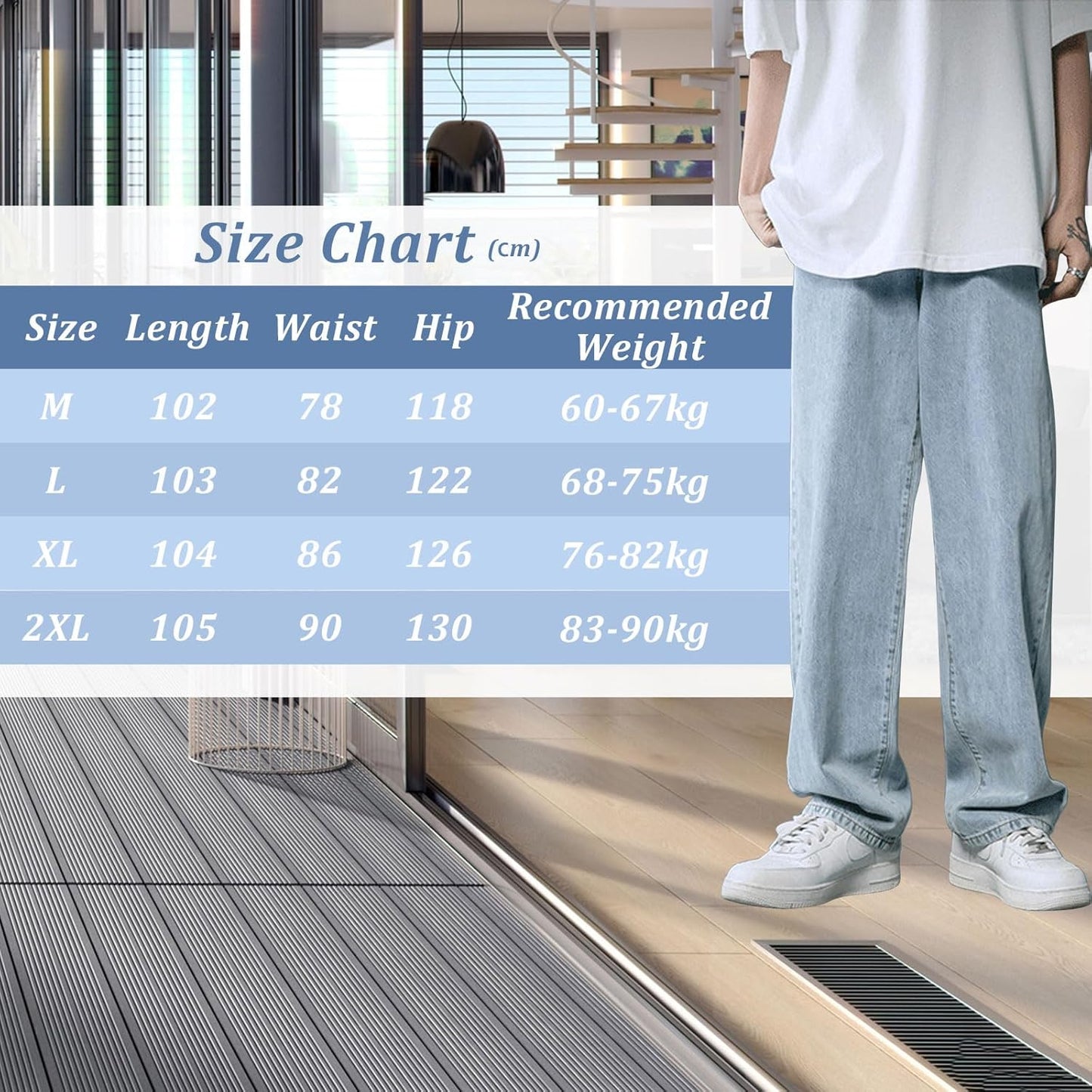 Risipu Men’s Baggy Jeans – Straight Cut Vintage Denim Pants