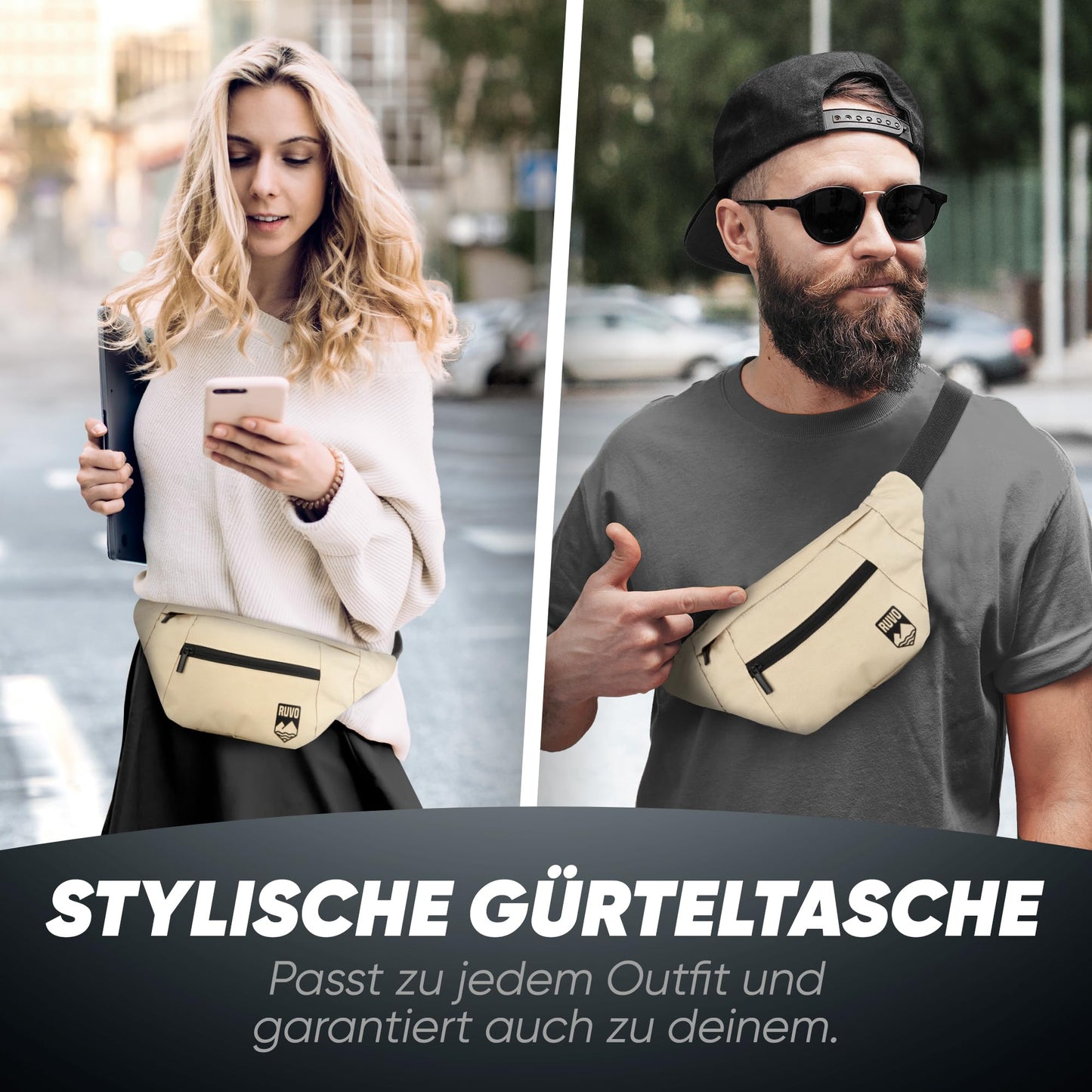 RUVO Waist Bag – Stylish & Spacious Unisex Hip Bag for Every Activity