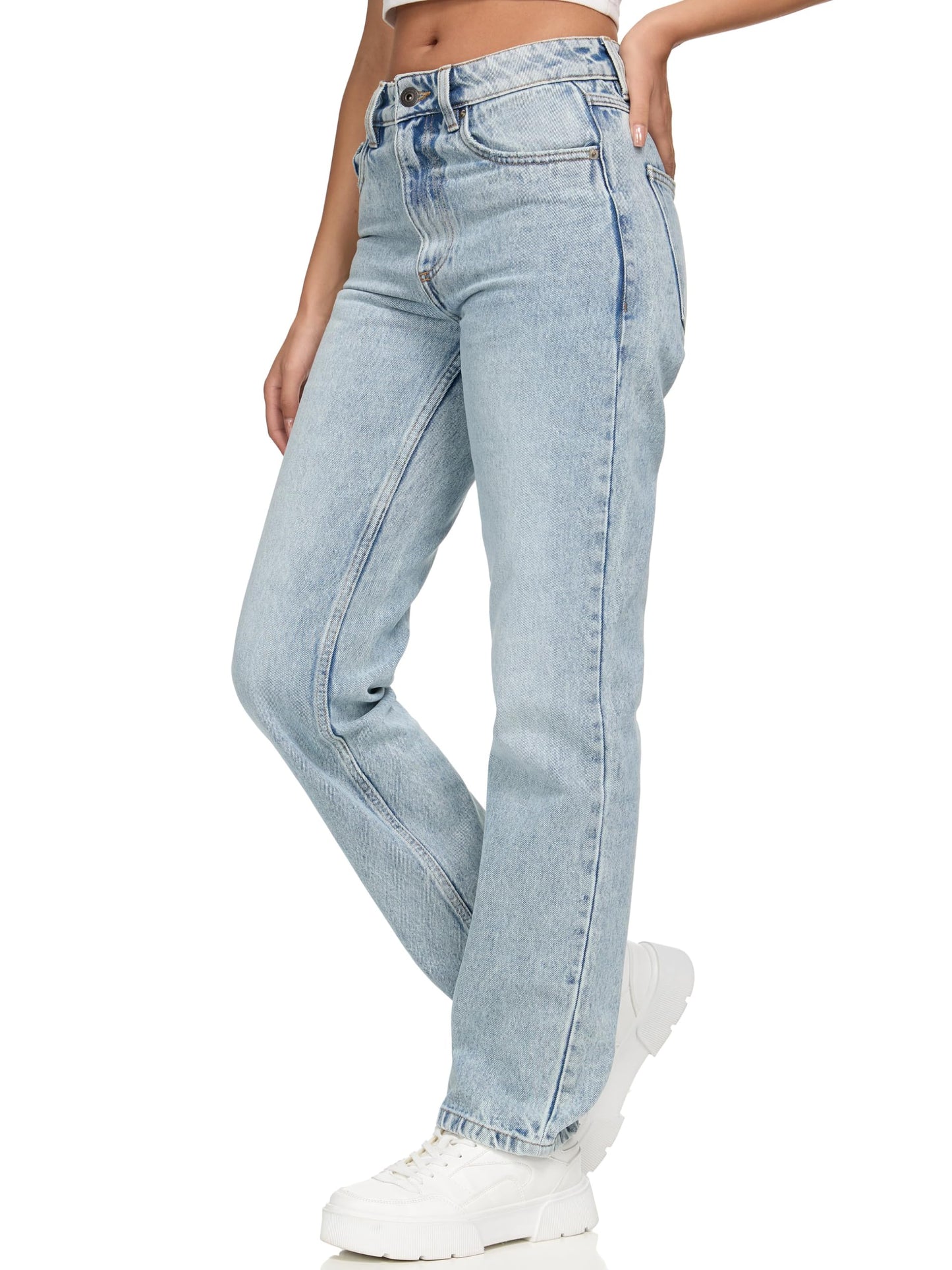 REPUBLIX Women’s Loose Fit Jeans RJ-1002 – Mid-Rise 100% Cotton Denim