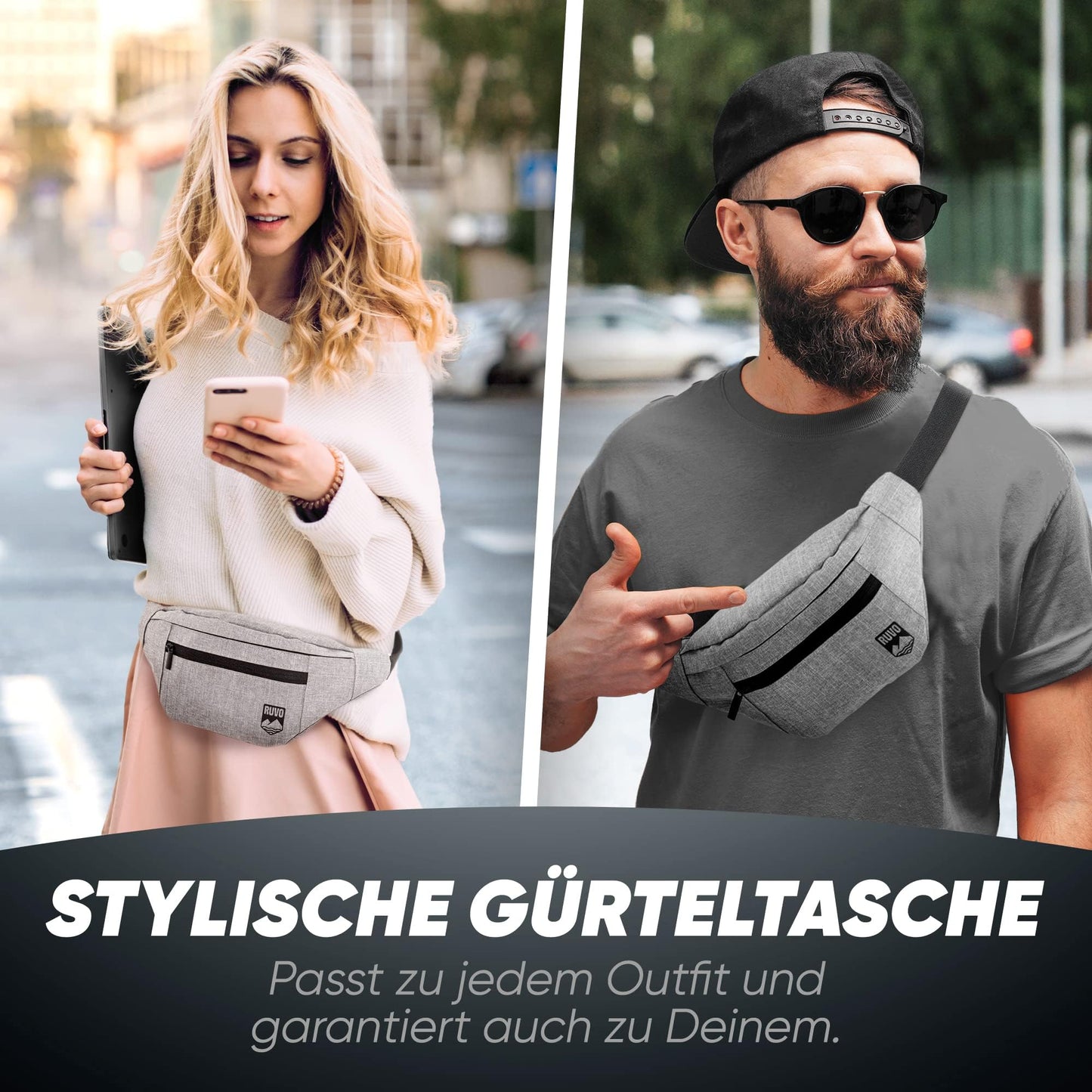 RUVO Waist Bag – Stylish & Spacious Unisex Hip Bag for Every Activity