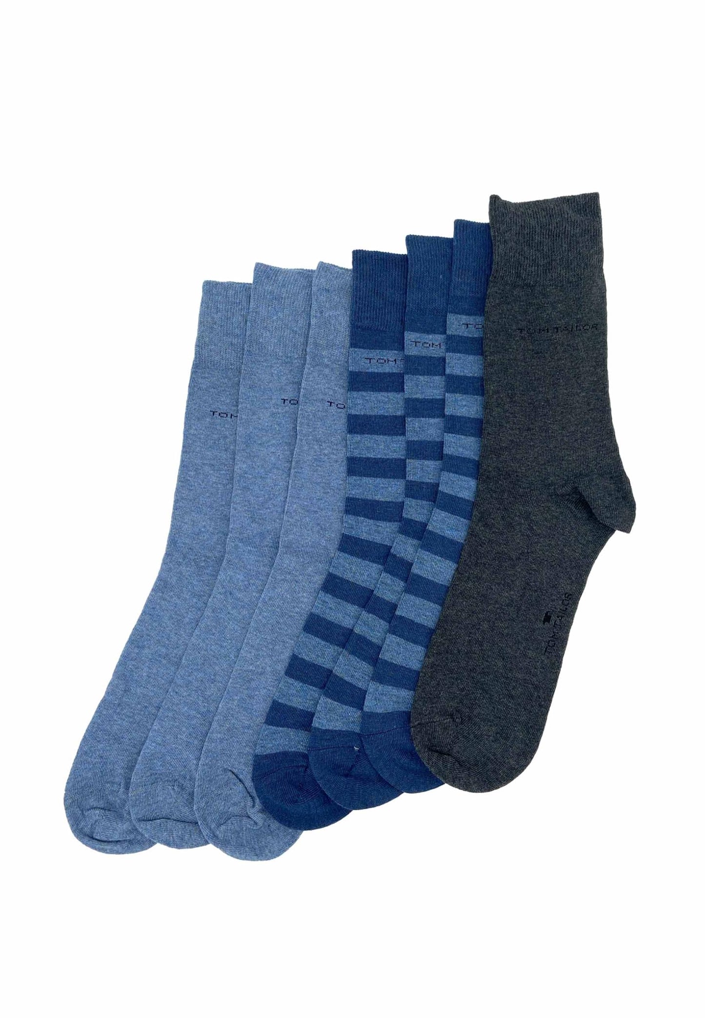 TOM TAILOR Men’s Socks – 7 Pairs in Striped Everyday Cotton Box