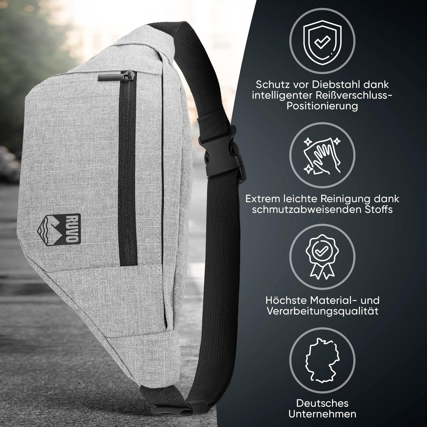 RUVO Waist Bag – Stylish & Spacious Unisex Hip Bag for Every Activity