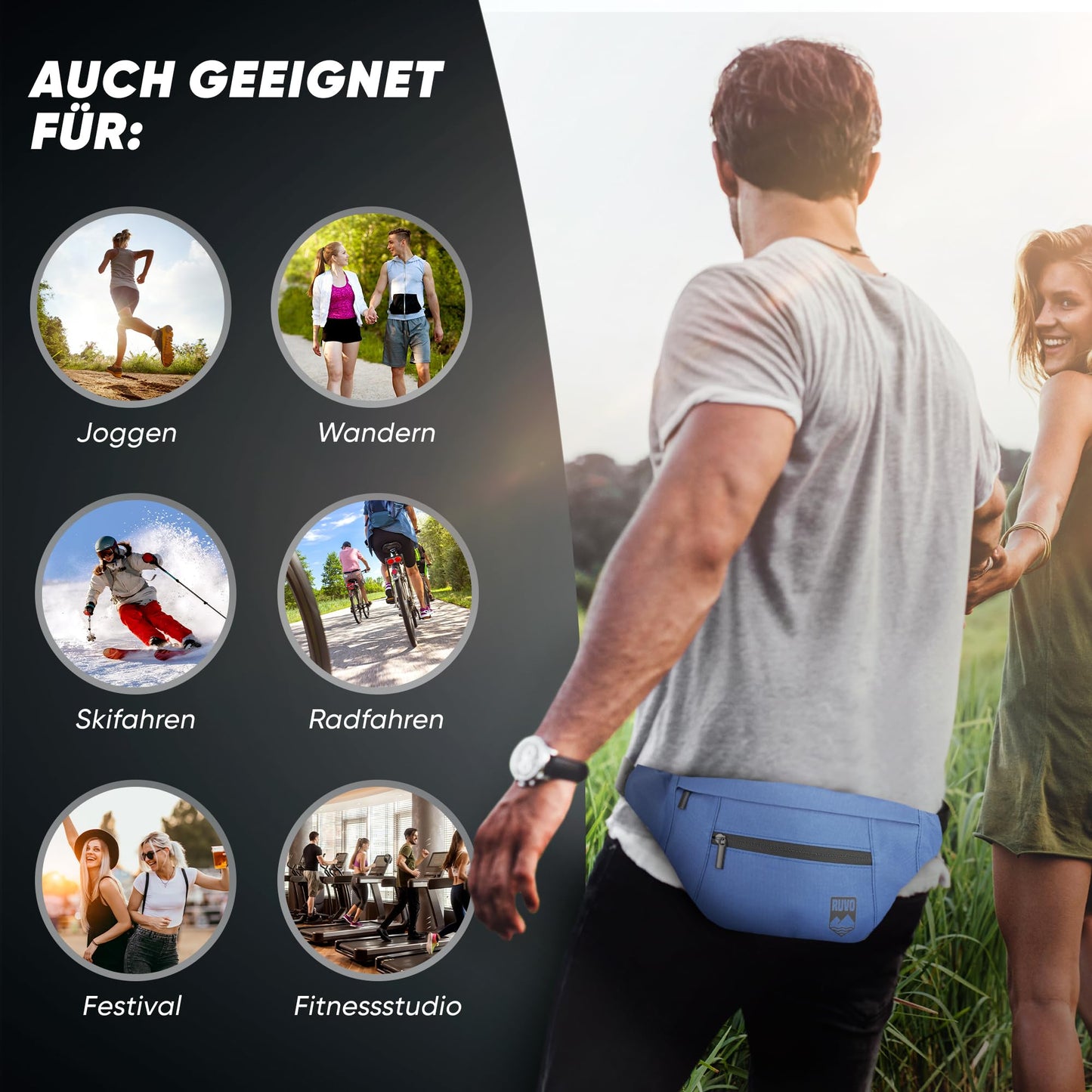 RUVO Waist Bag – Stylish & Spacious Unisex Hip Bag for Every Activity