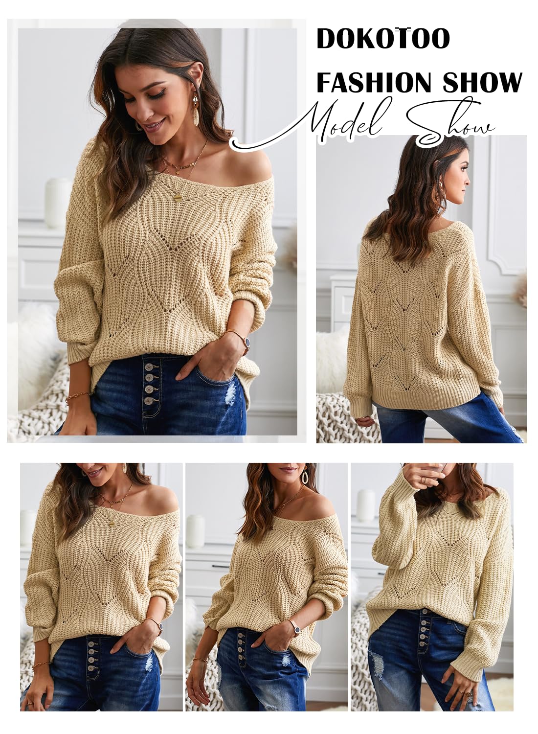 Dokotoo Women’s Knit Sweater – Elegant Crewneck Pullover